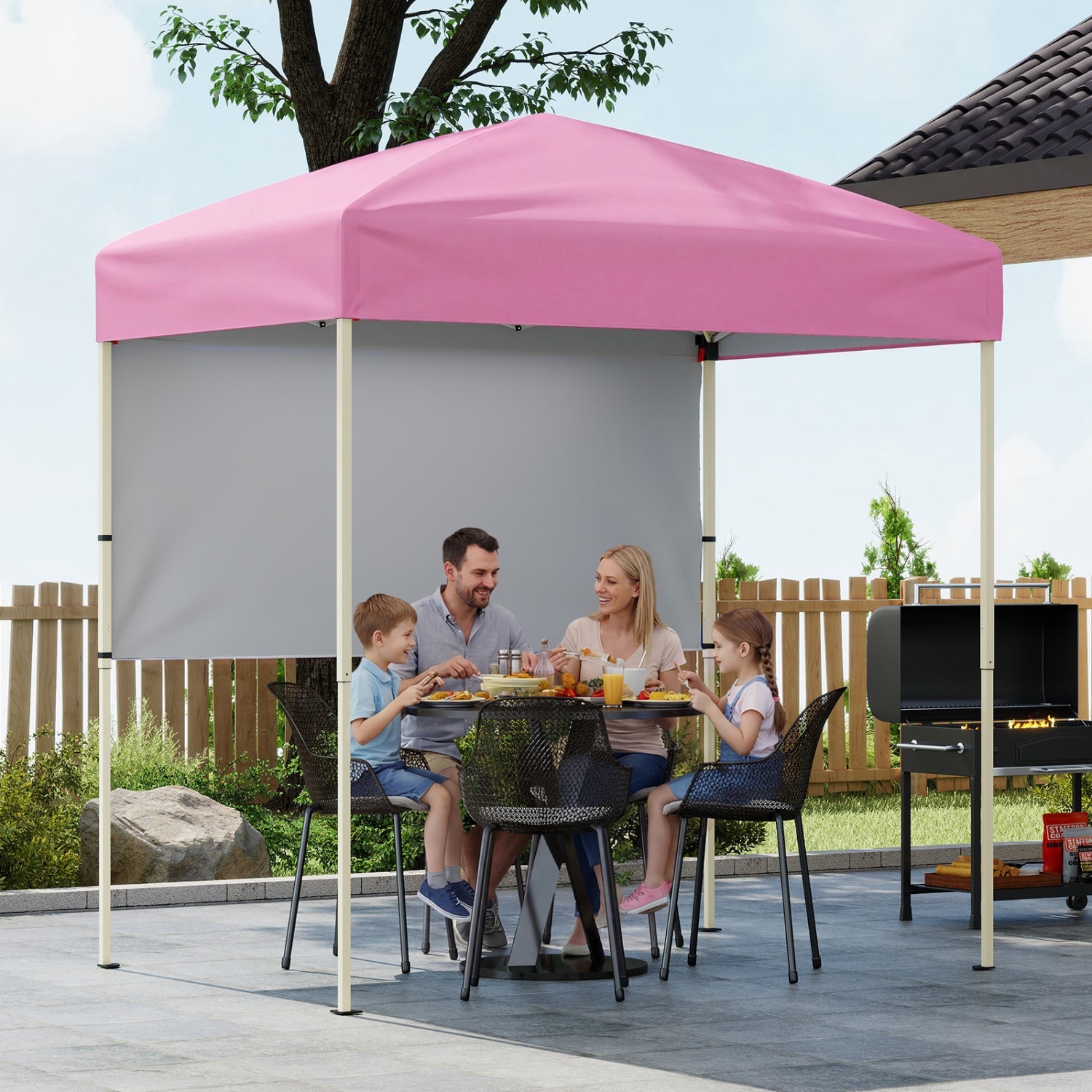6' x 4' Pop-Up Canopy with Half Sidewall