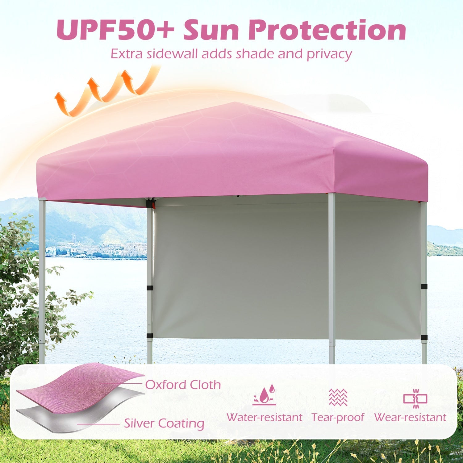 6' x 4' Pop-Up Canopy with Half Sidewall