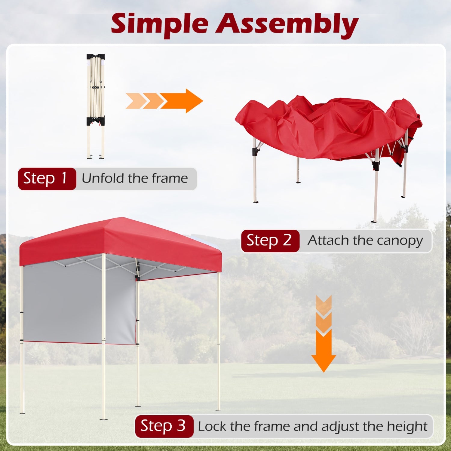 6' x 4' Pop-Up Canopy with Half Sidewall