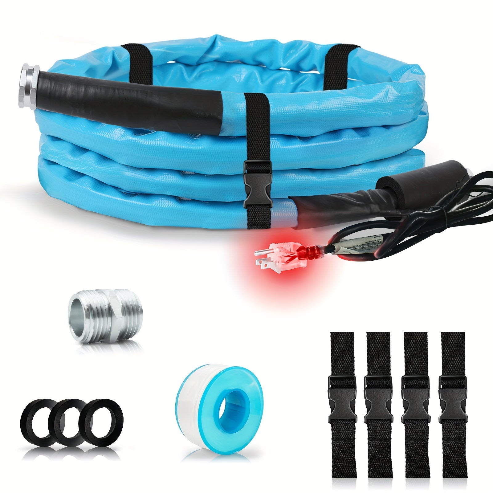 15ft Heated Water Hose for RV – Anti-Freeze, BPA-Free with Thermostat