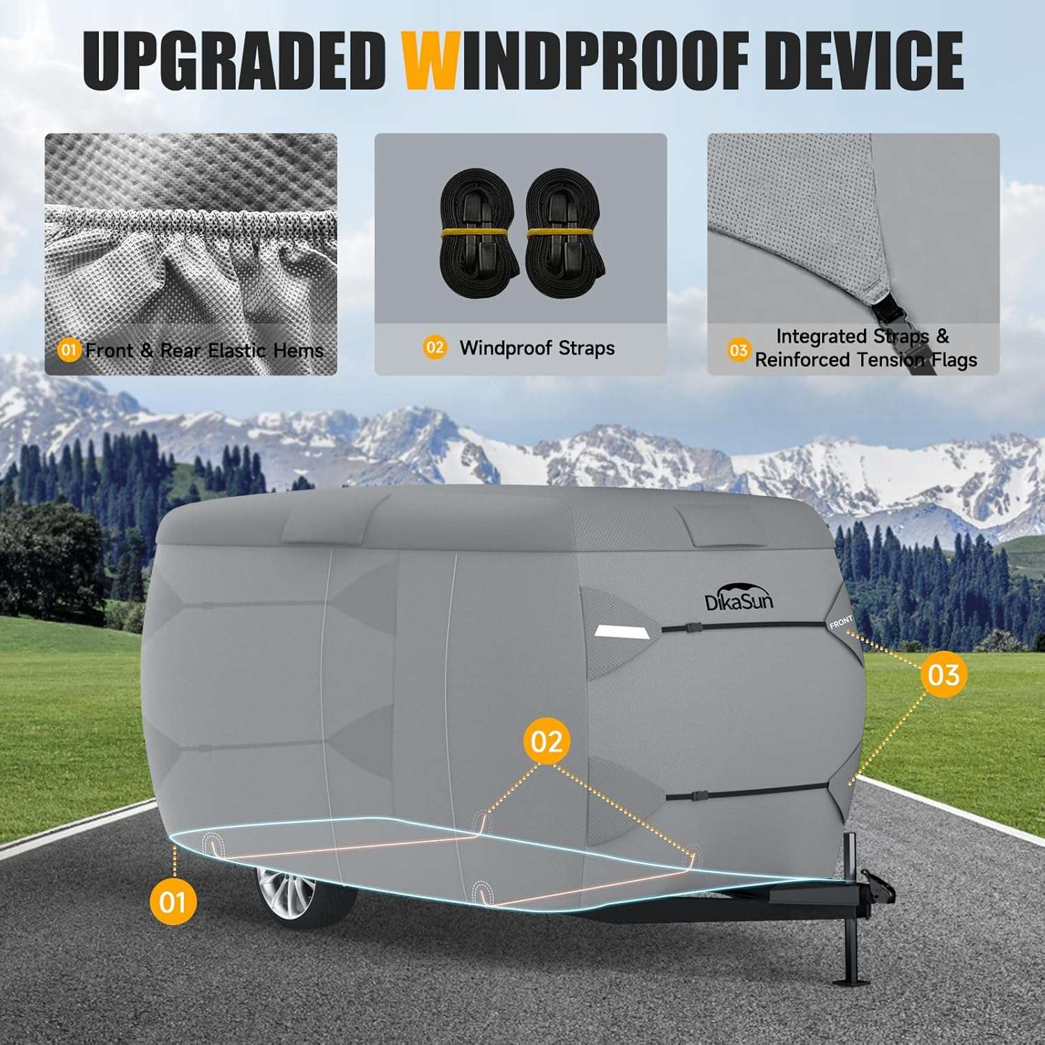 DikaSun Fiberglass Travel Trailer Cover – 7-Layer Roof