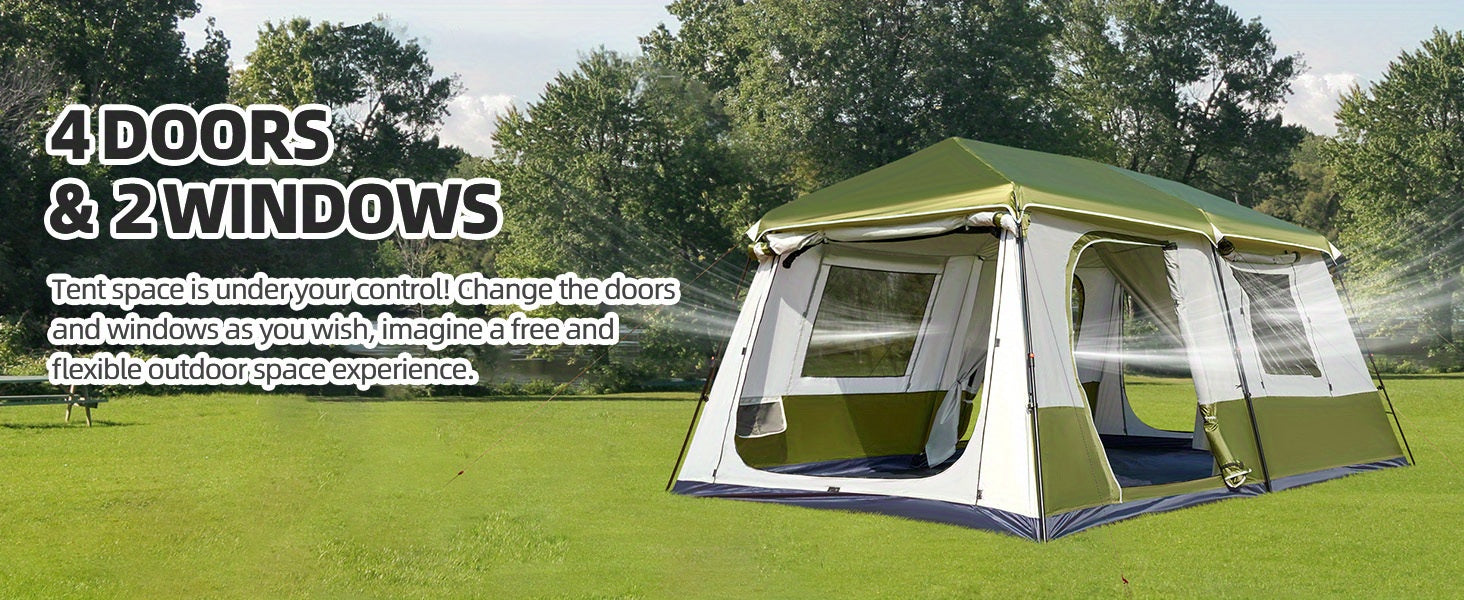 OYEROL 4-10 Person Instant Pop-Up Camping Tent – 60s Setup, 4-Season