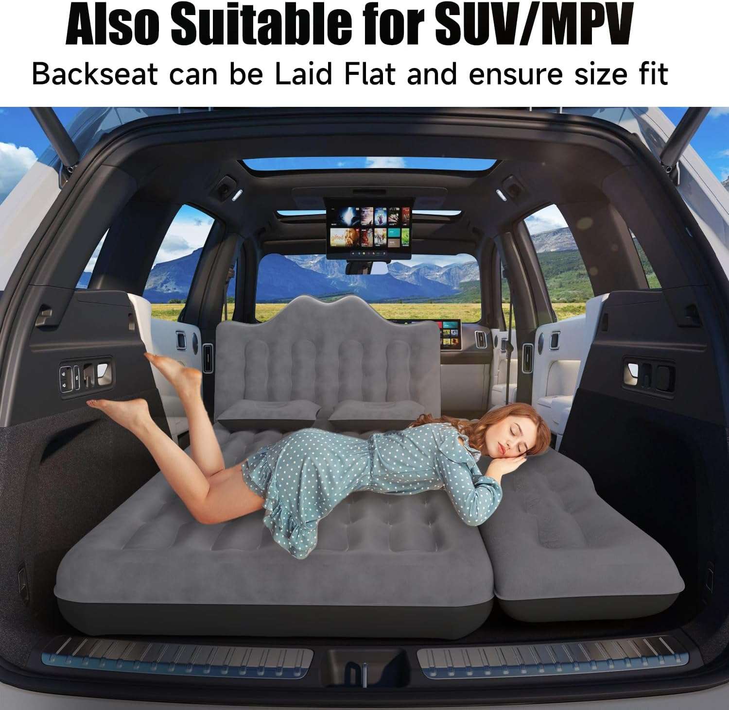 DikaSun Backseat Air Mattress for SUV, Car & Truck – 30.31" Width | Black