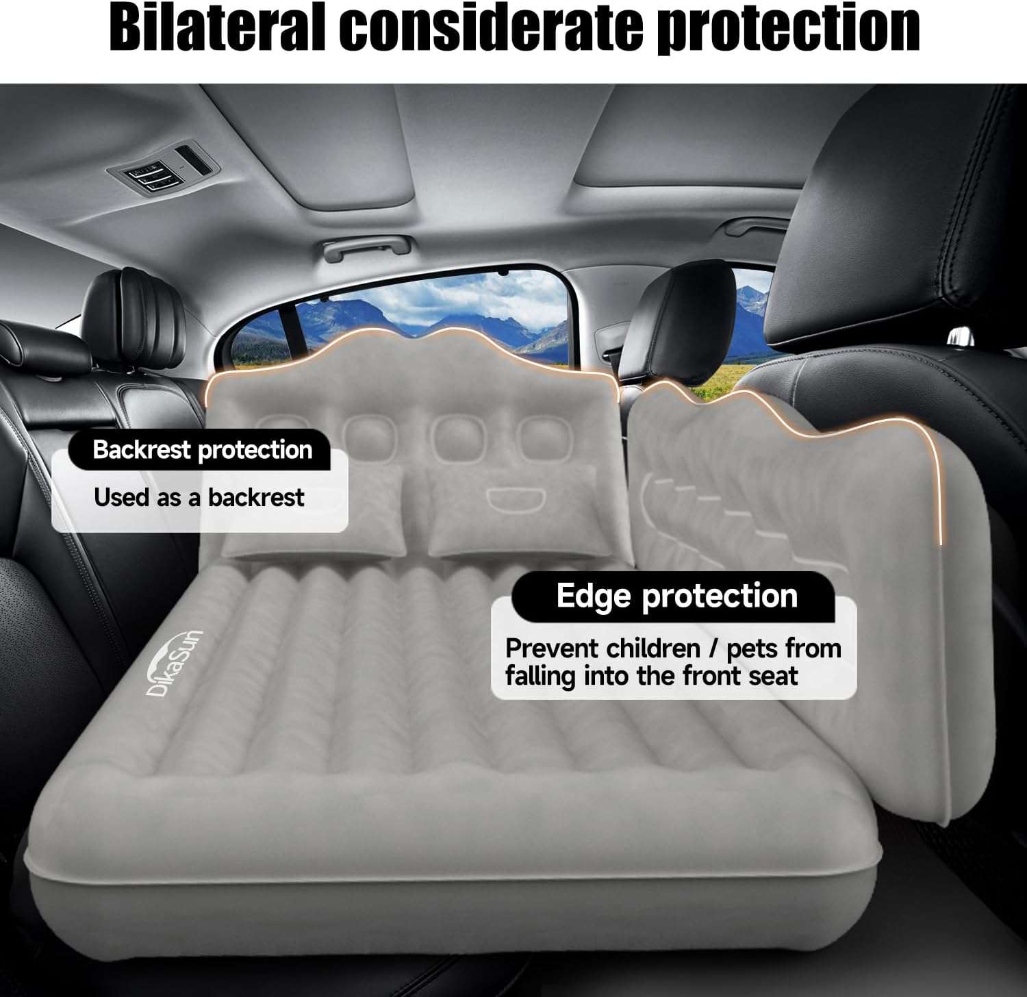 DikaSun Backseat & SUV Air Mattress – 35.4" Width | Grey