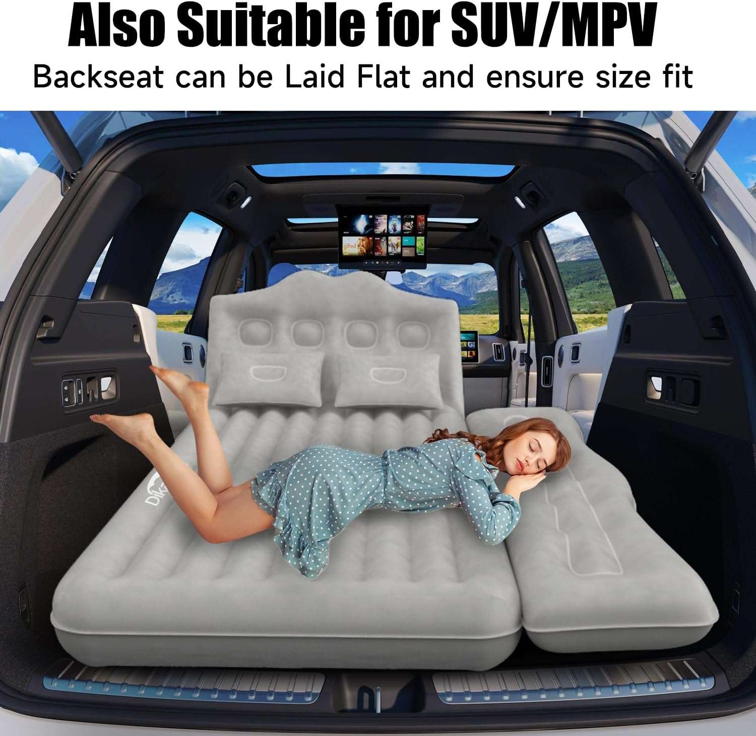 DikaSun Backseat & SUV Air Mattress – 35.4" Width | Grey