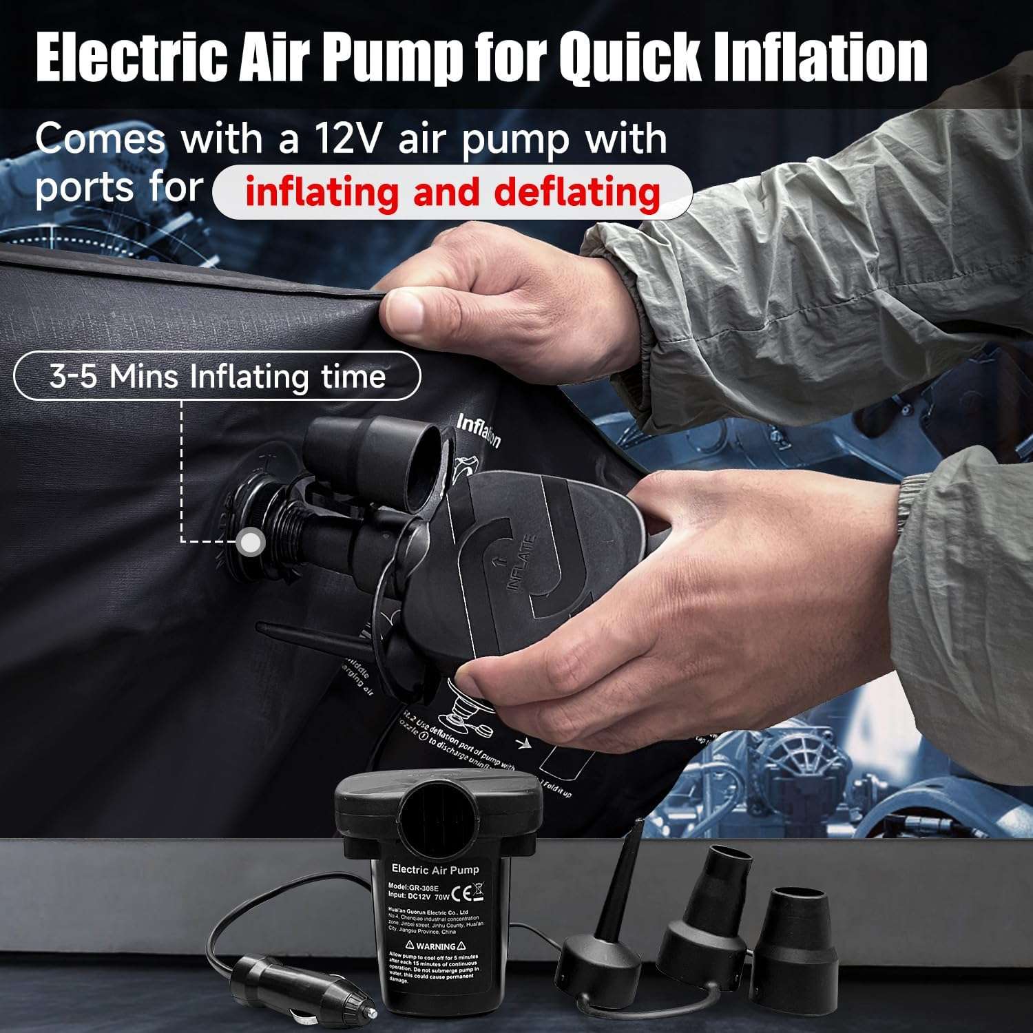 DikaSun Backseat Air Mattress for SUV, Car & Truck – 30.31" Width | Black