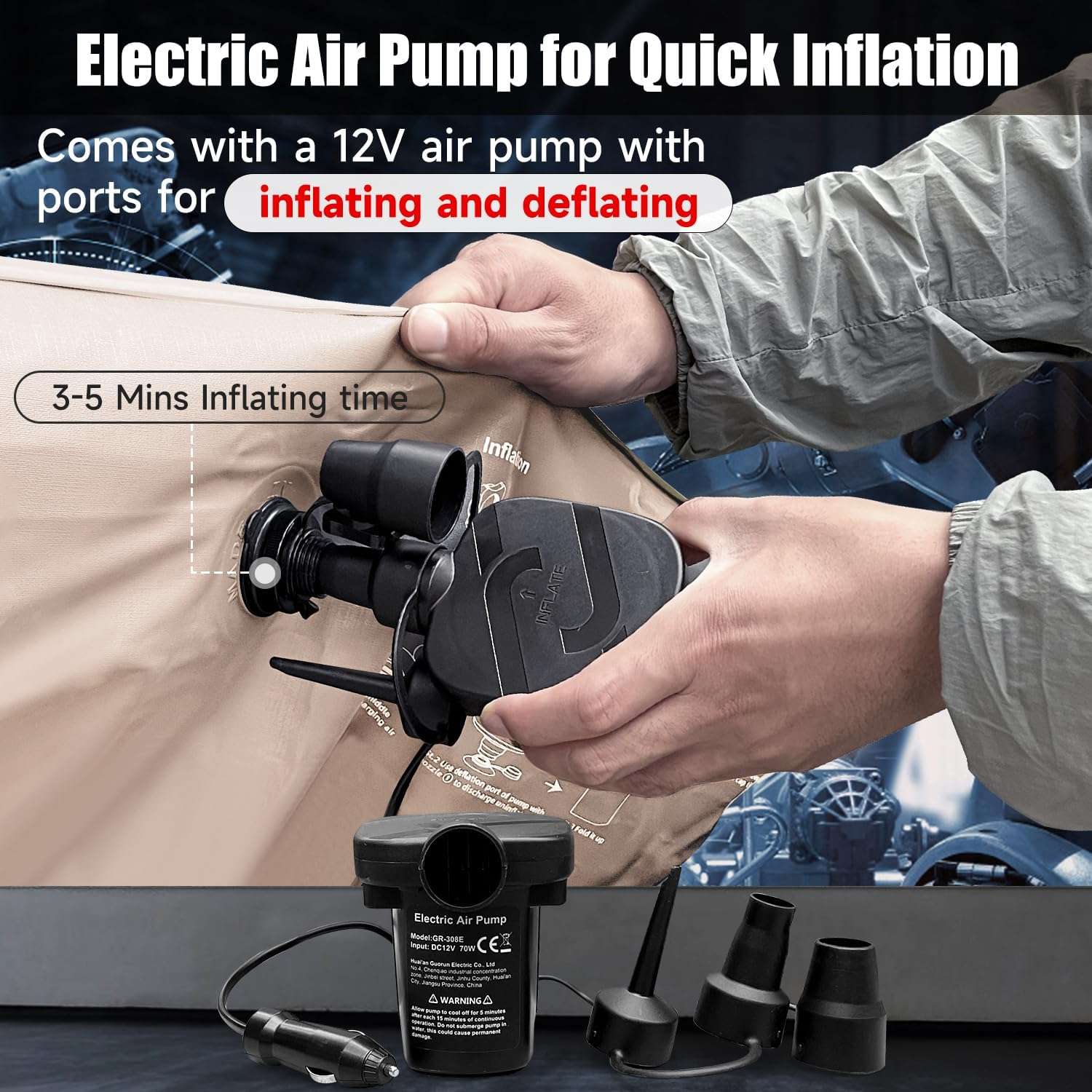 DikaSun Backseat Air Mattress for SUV, Car & Truck – 30.31" Width | Beige