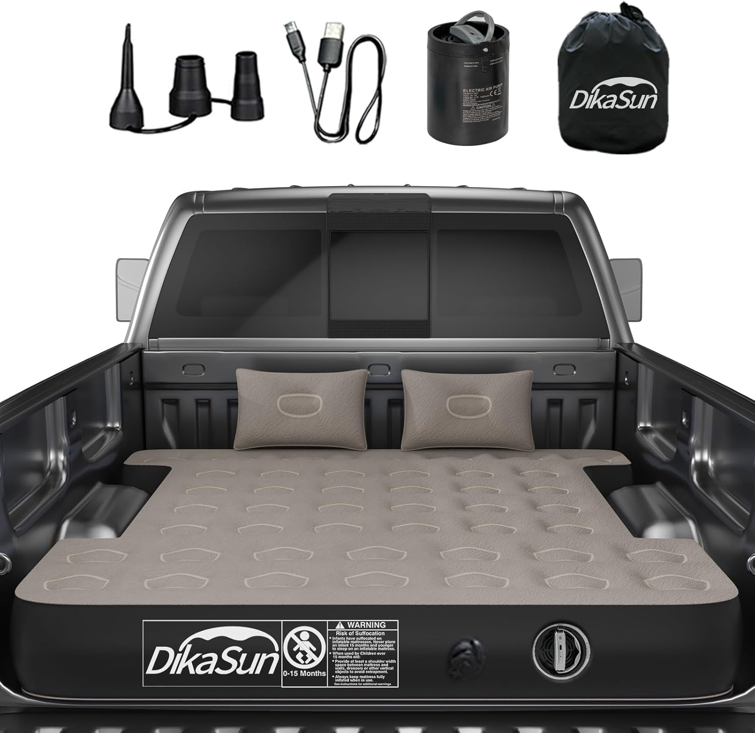 DikaSun Ford Truck Bed Air Mattress – Fits F-Series, Ranger | 5.5–6.8 ft | Multiple Colors