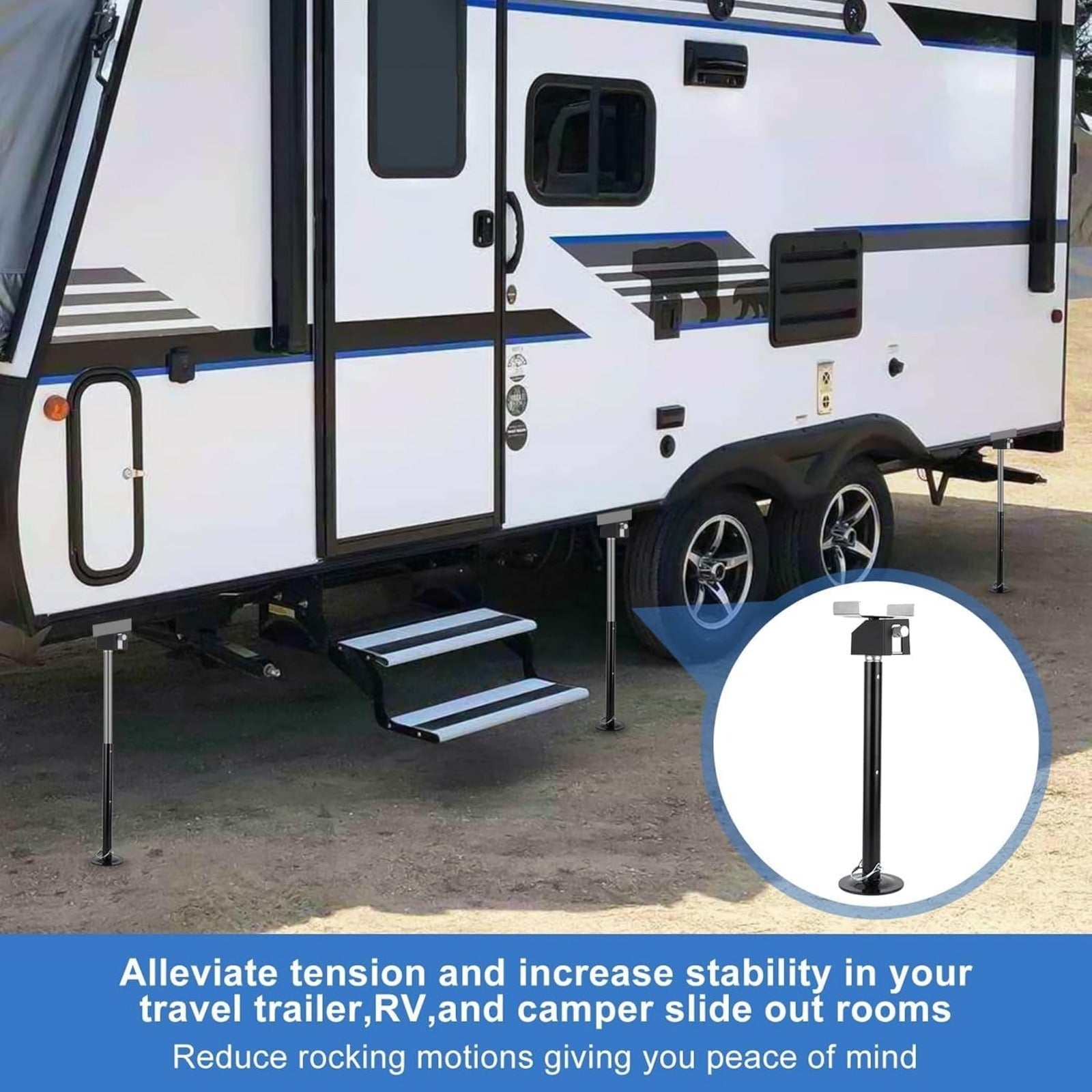 4-Pack RV Slide-Out Support Jacks – Heavy-Duty Steel, 5000 lbs Capacity