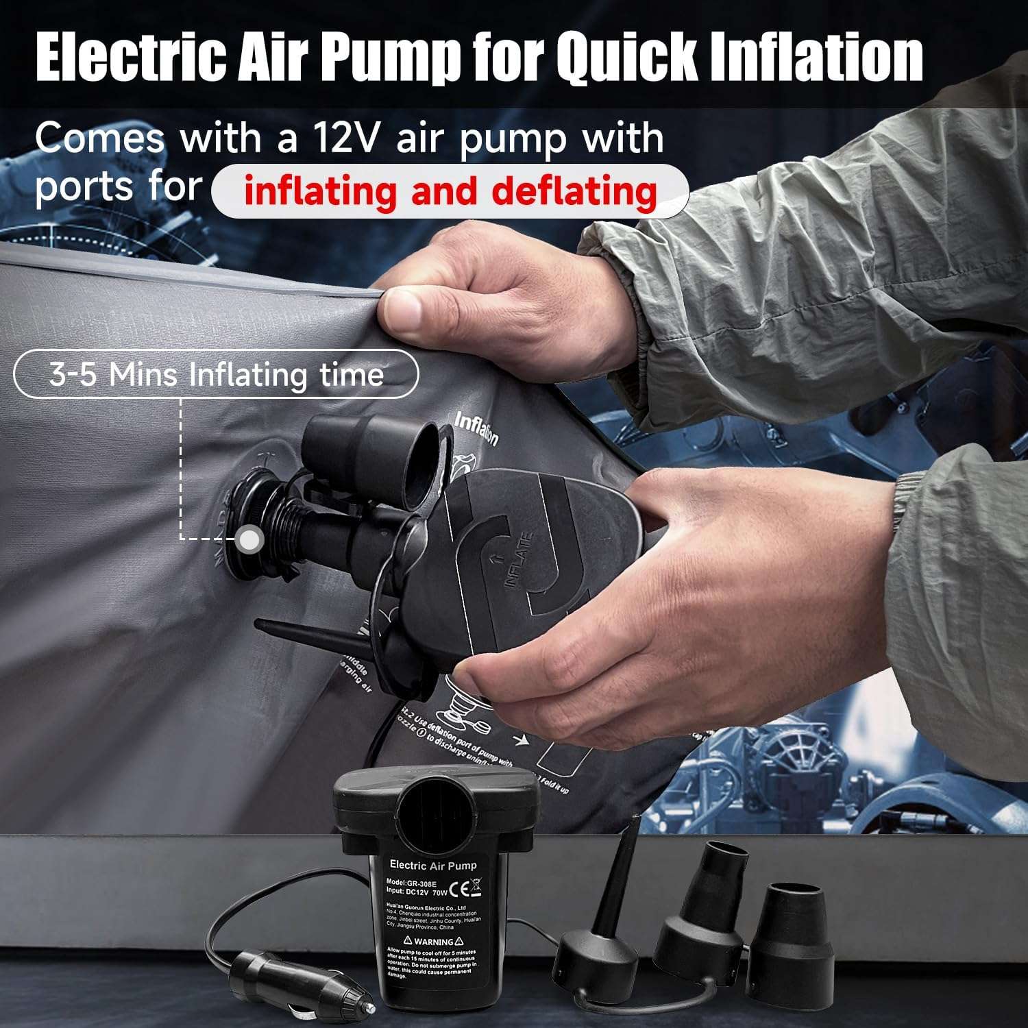 DikaSun Backseat Air Mattress for SUV, Car & Truck – 30.31" Width | Grey