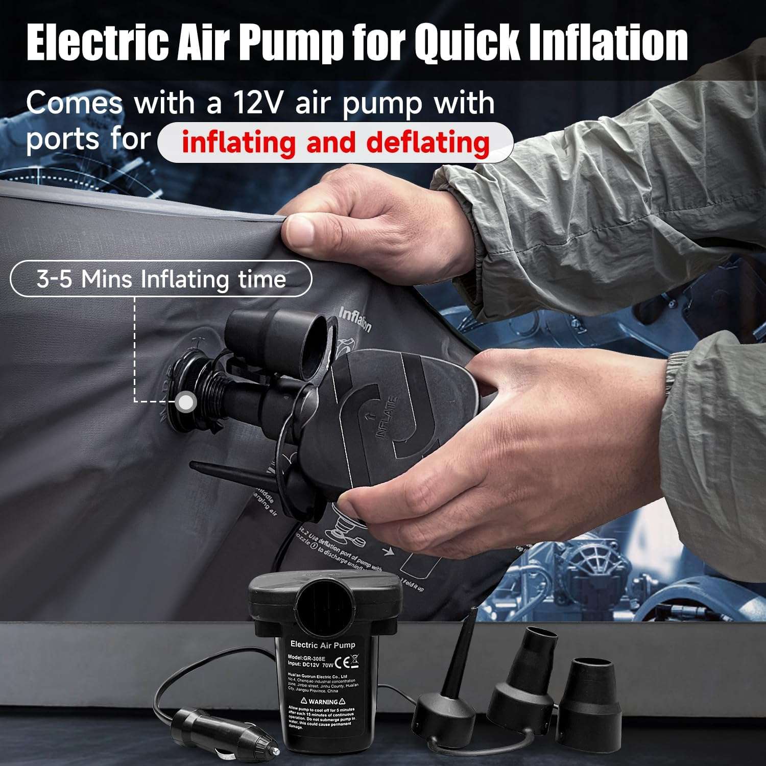 DikaSun Backseat & SUV Air Mattress – 35.4" Width | Grey