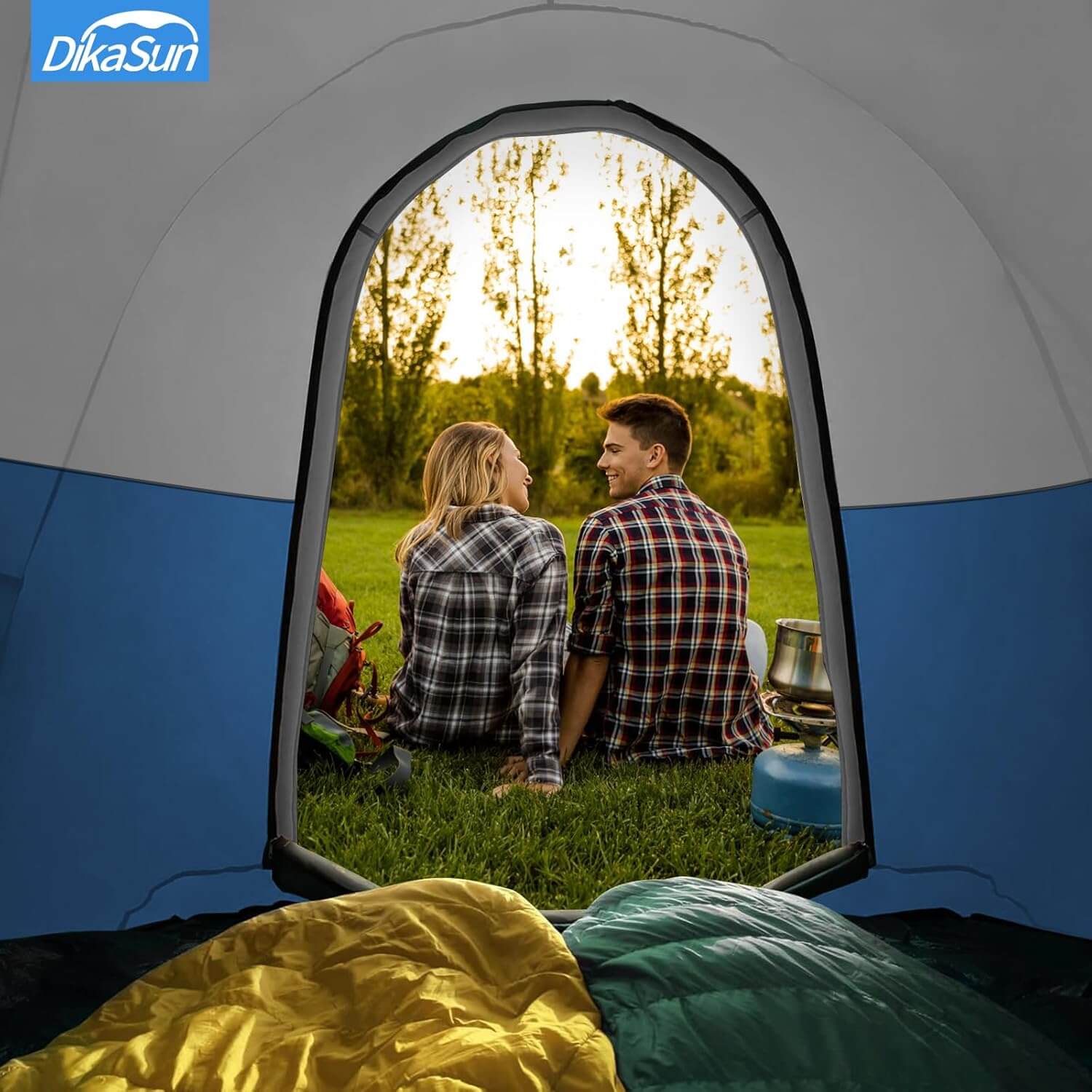 Dikasun Pickup Truck Bed Tent with Awning – Blue | Fits 5.5–6.7 ft Beds