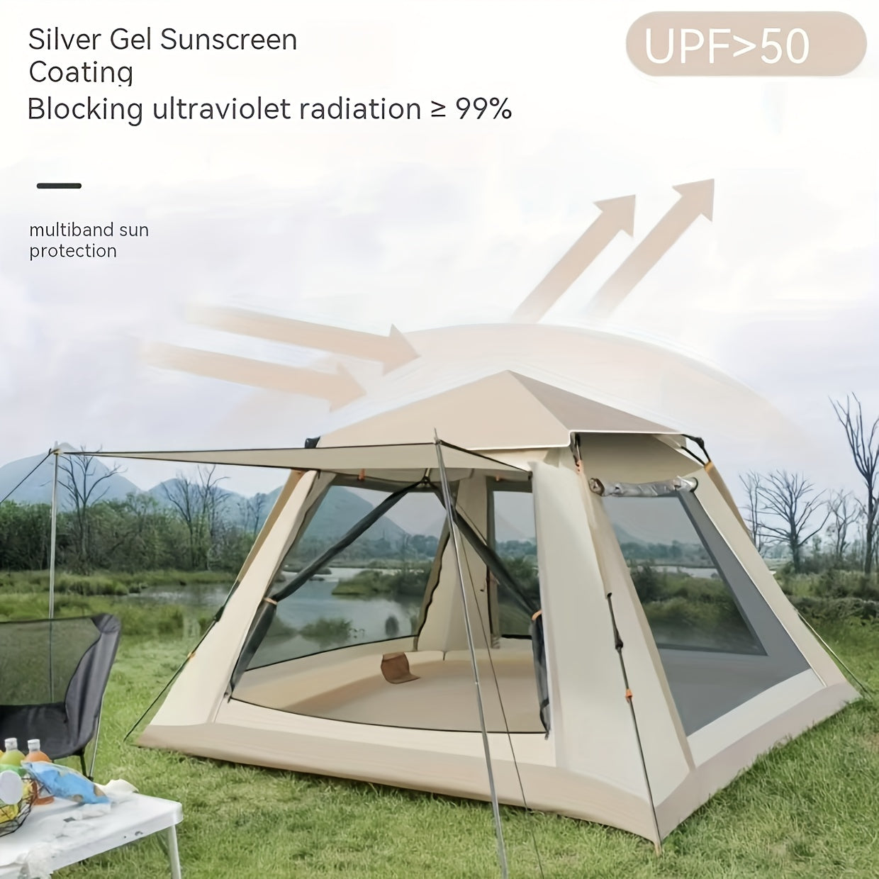 8-Person Family Camping Tent – Quick Setup, All-Season, UV & Mosquito Protection