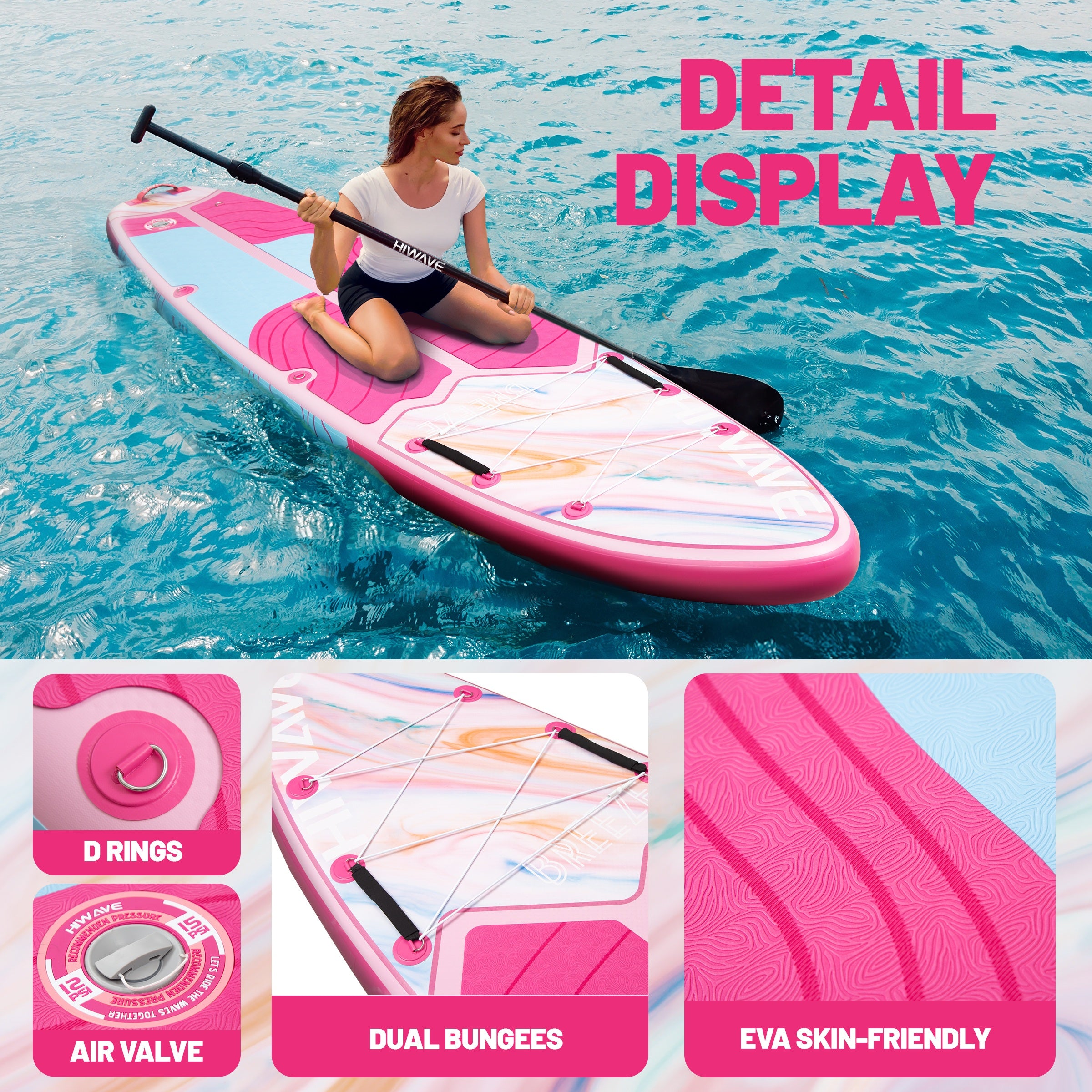 11ft Inflatable Stand-Up Paddleboard – 420 lbs Capacity, Dual-Action Pump Included