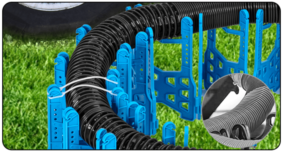 20FT RV Sewer Hose Support – Adjustable Height with Deep Cradles & Rubber Bands