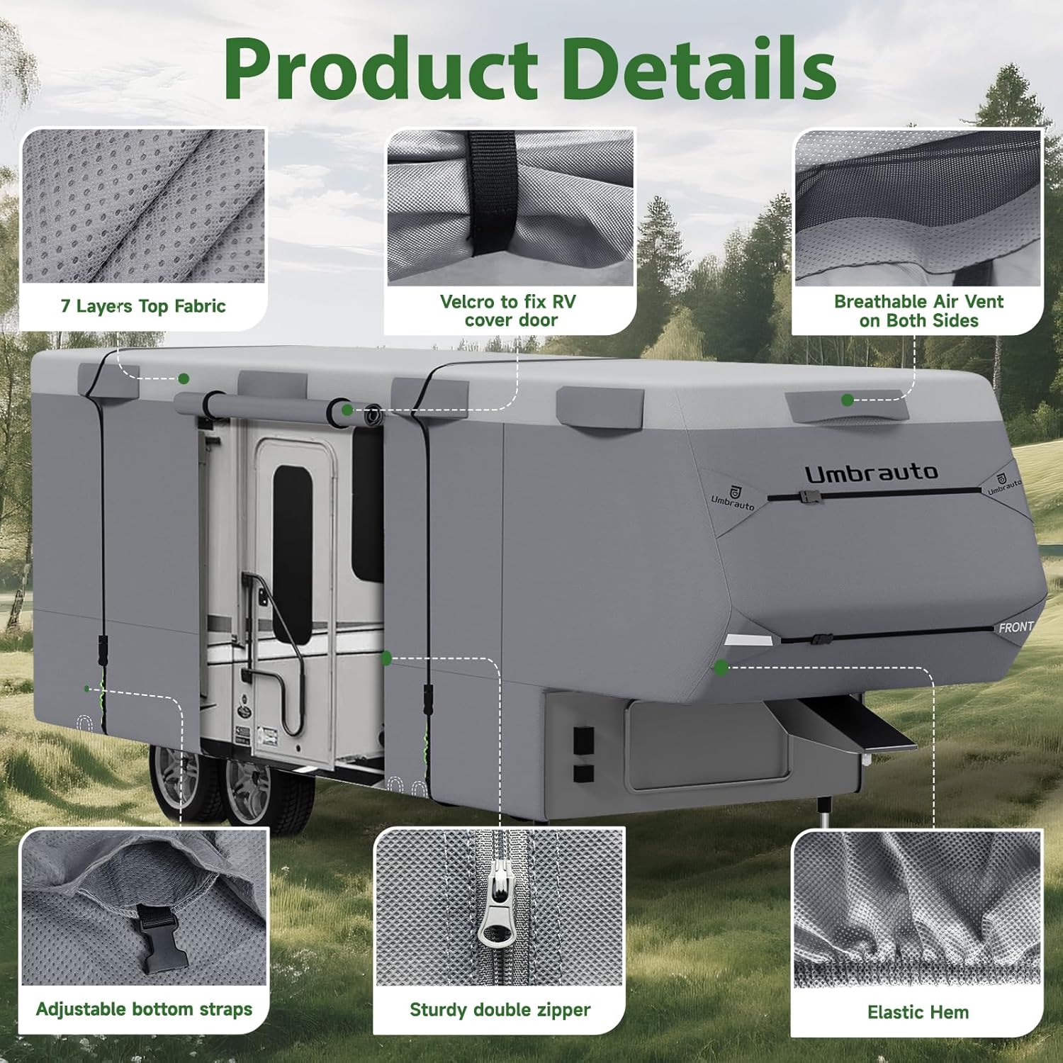 Umbrauto Fifth-Wheel RV Cover – 7-Layer Roof