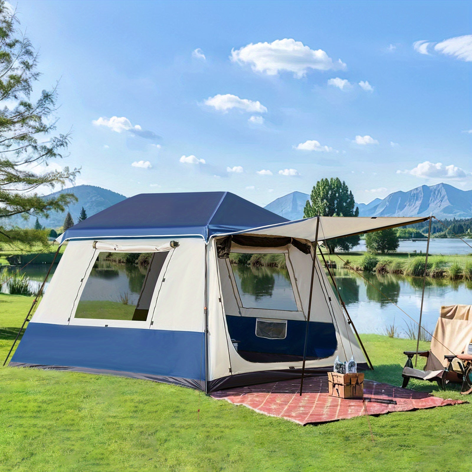 OYEROL 4-10 Person Instant Pop-Up Camping Tent – 60s Setup, 4-Season