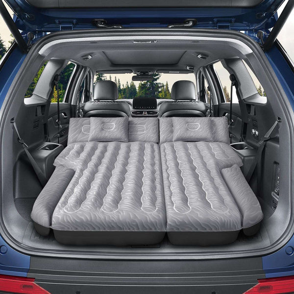DikaSun Universal SUV Air Mattress – Extra-Thick Flocking, 4-Chamber Design | Grey
