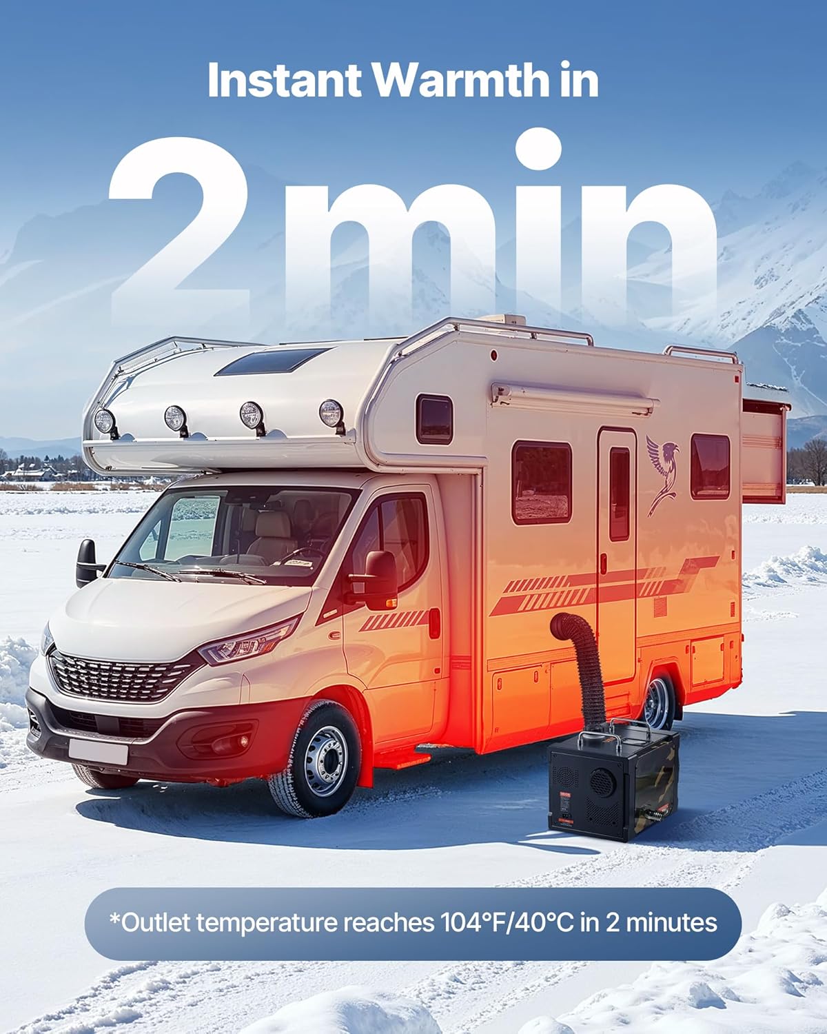 VEVOR Diesel Heater 8KW, DC 12V/24V, All in One Portable Diesel Air Heater with Bluetooth APP Control, Remote Control and LCD Screen, 1.9 Gal Fuel Tank for Trucks, Vans, RVs, Campers, and Garages