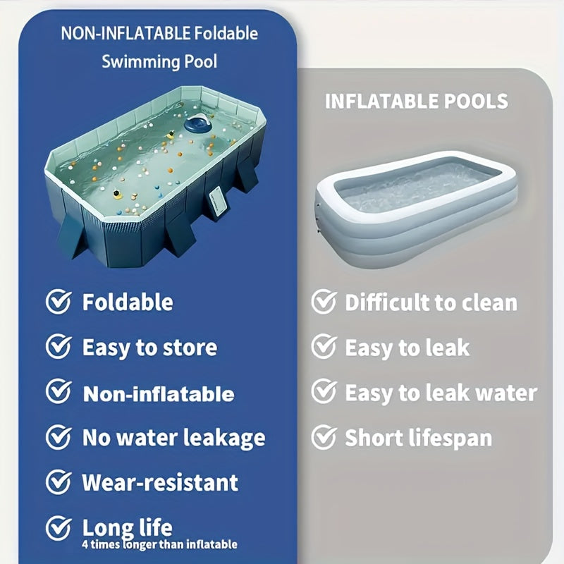 UPWELL Foldable Swimming Pool – No Inflation, Outdoor Water Fun