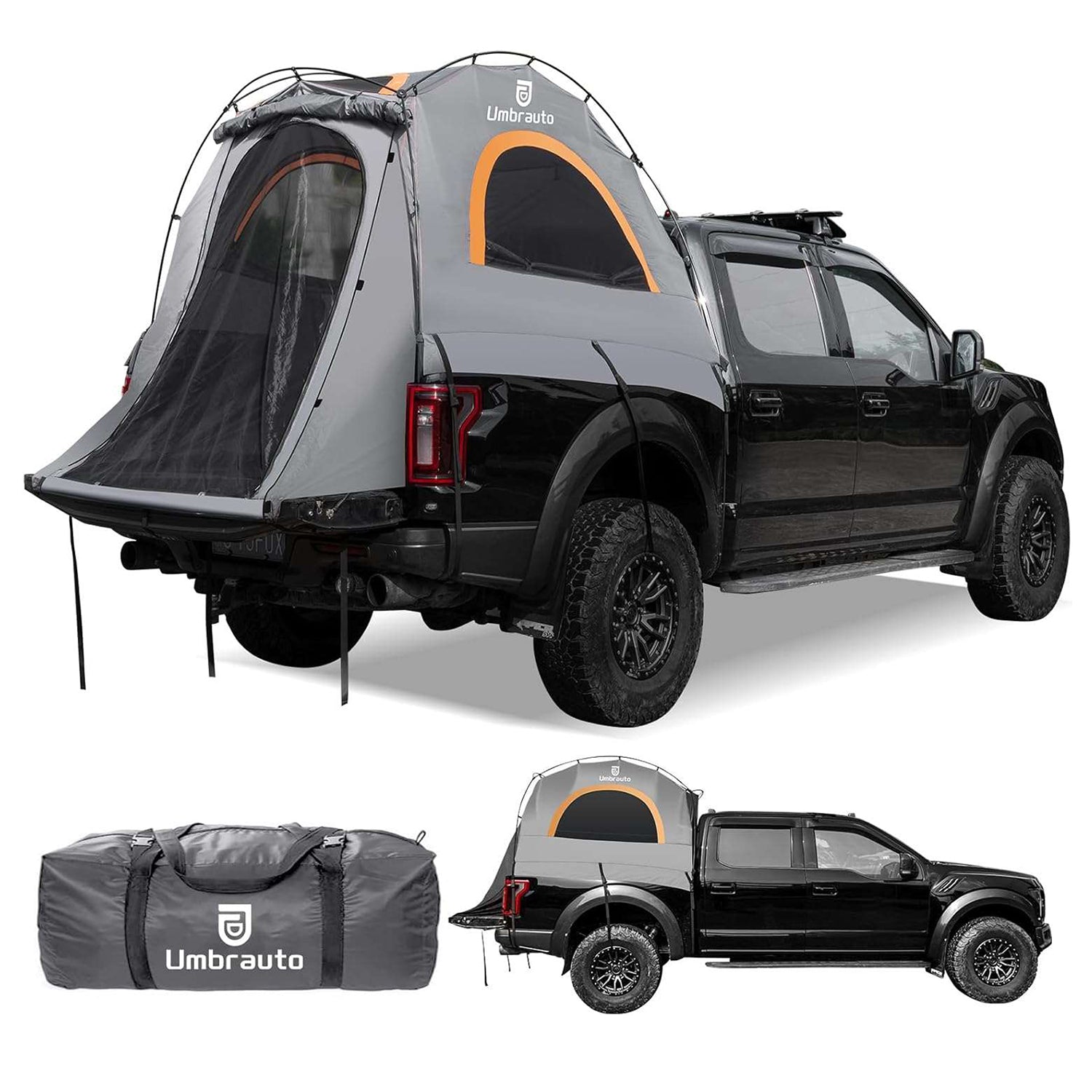 Umbrauto Truck Bed Tent for 6.4–6.7 ft Beds | 2–3 Person | 10-Min Setup | PU3000 Waterproof