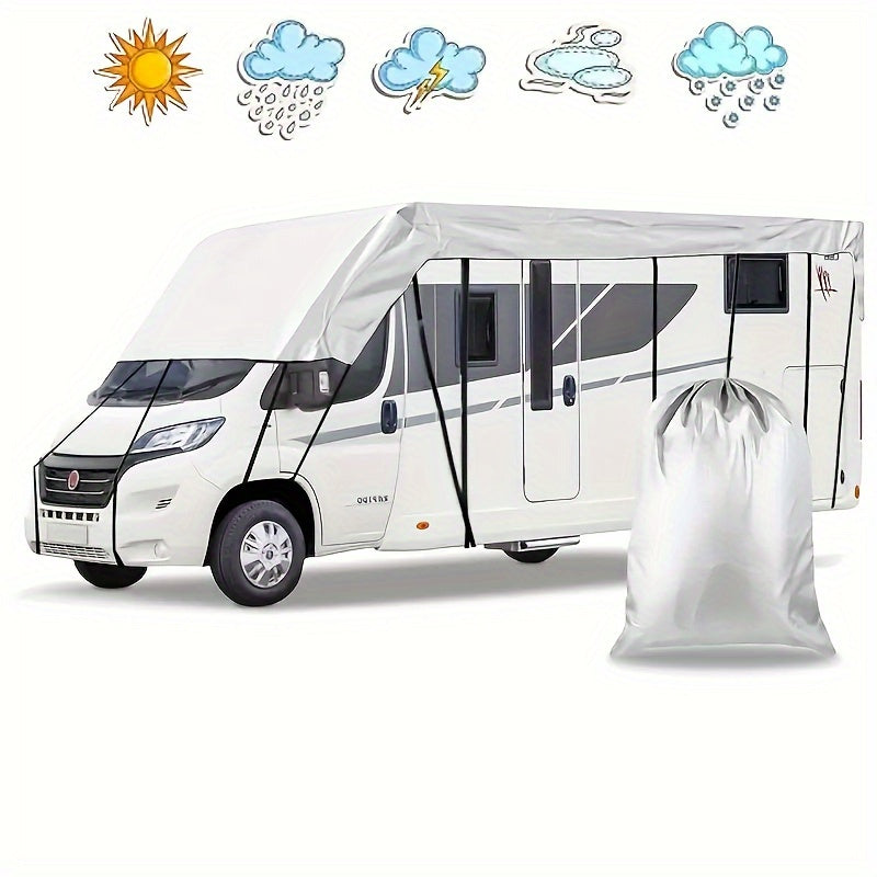 Heavy-Duty All-Weather RV Cover – Adjustable Straps & Hooks