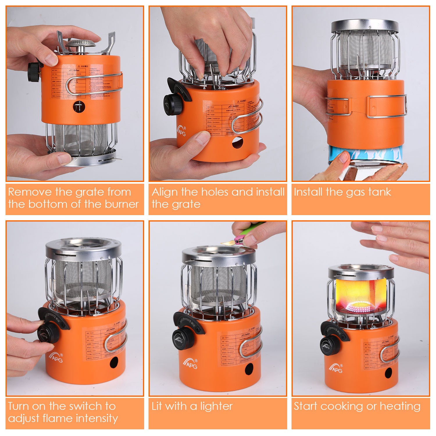 2-in-1 Camping Stove & Tent Heater – 2000W, 360° Radiant Heat, 3 Modes