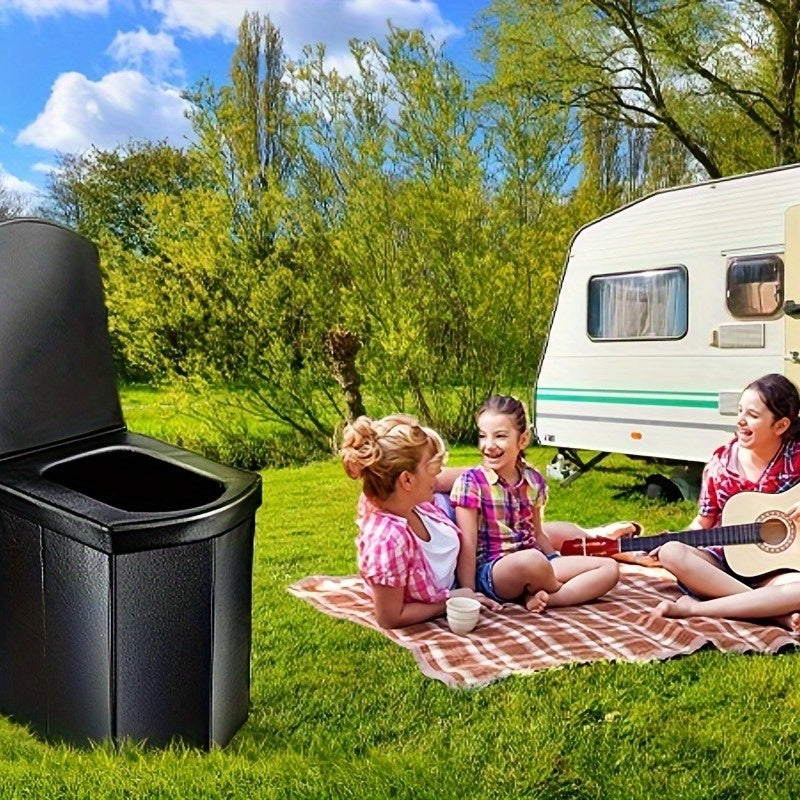 YAKEA XL Portable Camping Toilet – 16.5" Tall with Lid & Carry Bag