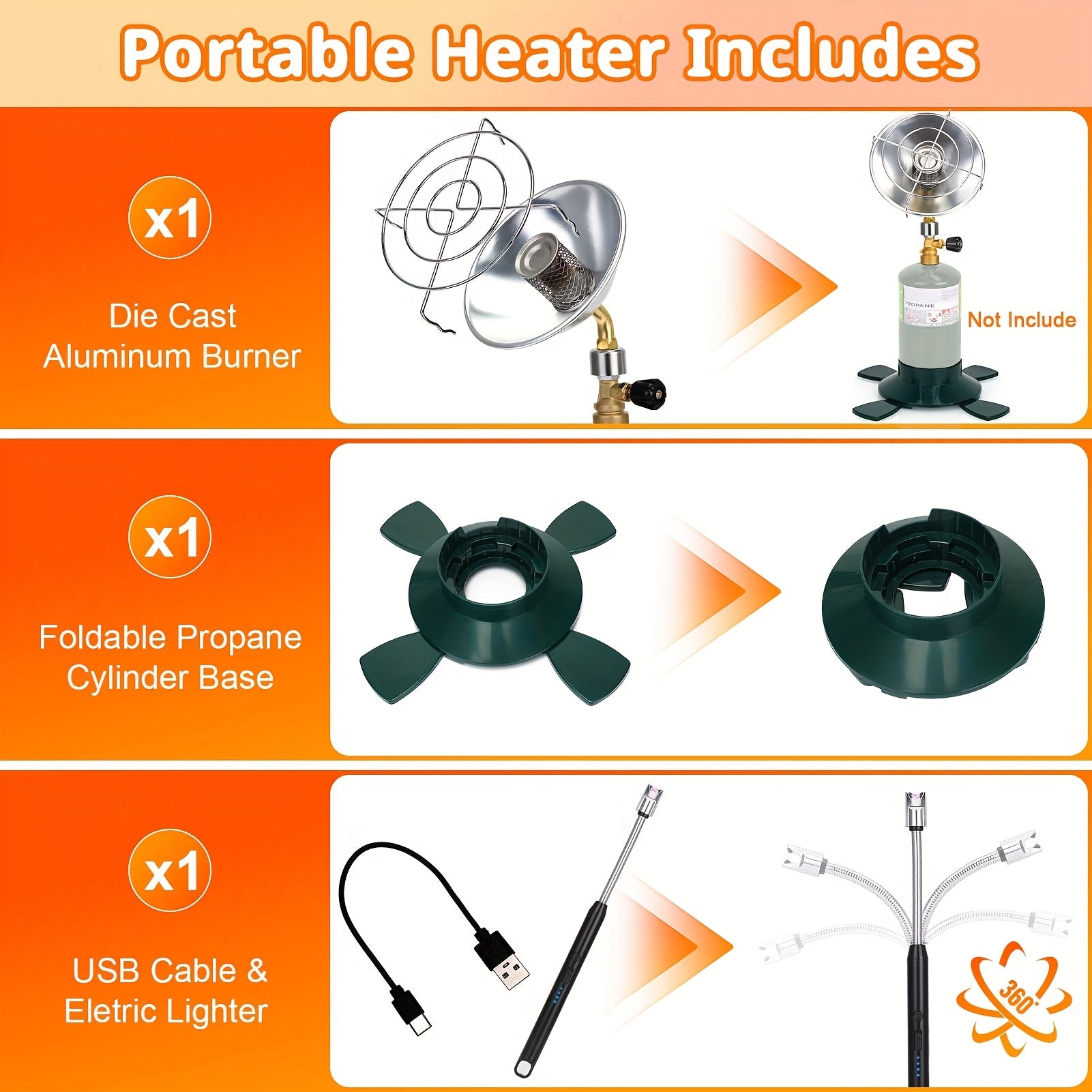 6200 BTU Portable Propane Heater