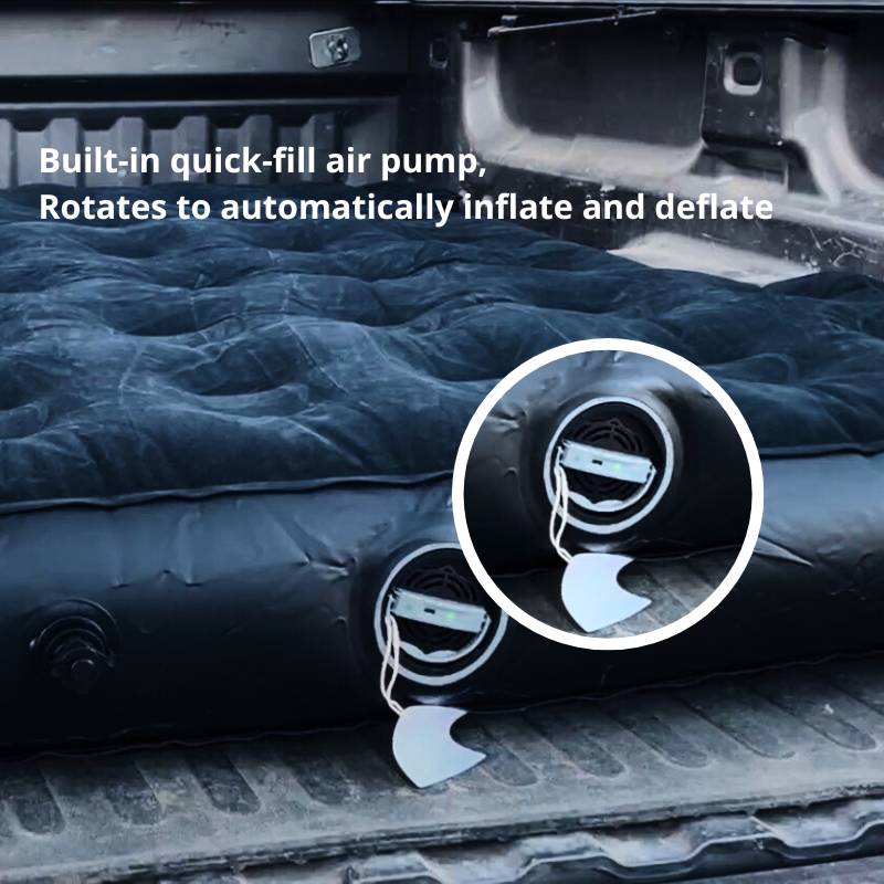 DikaSun Auto-Inflate Truck Bed Air Mattress – Fits 5.5 to 5.8 ft Beds | Built-In Pump