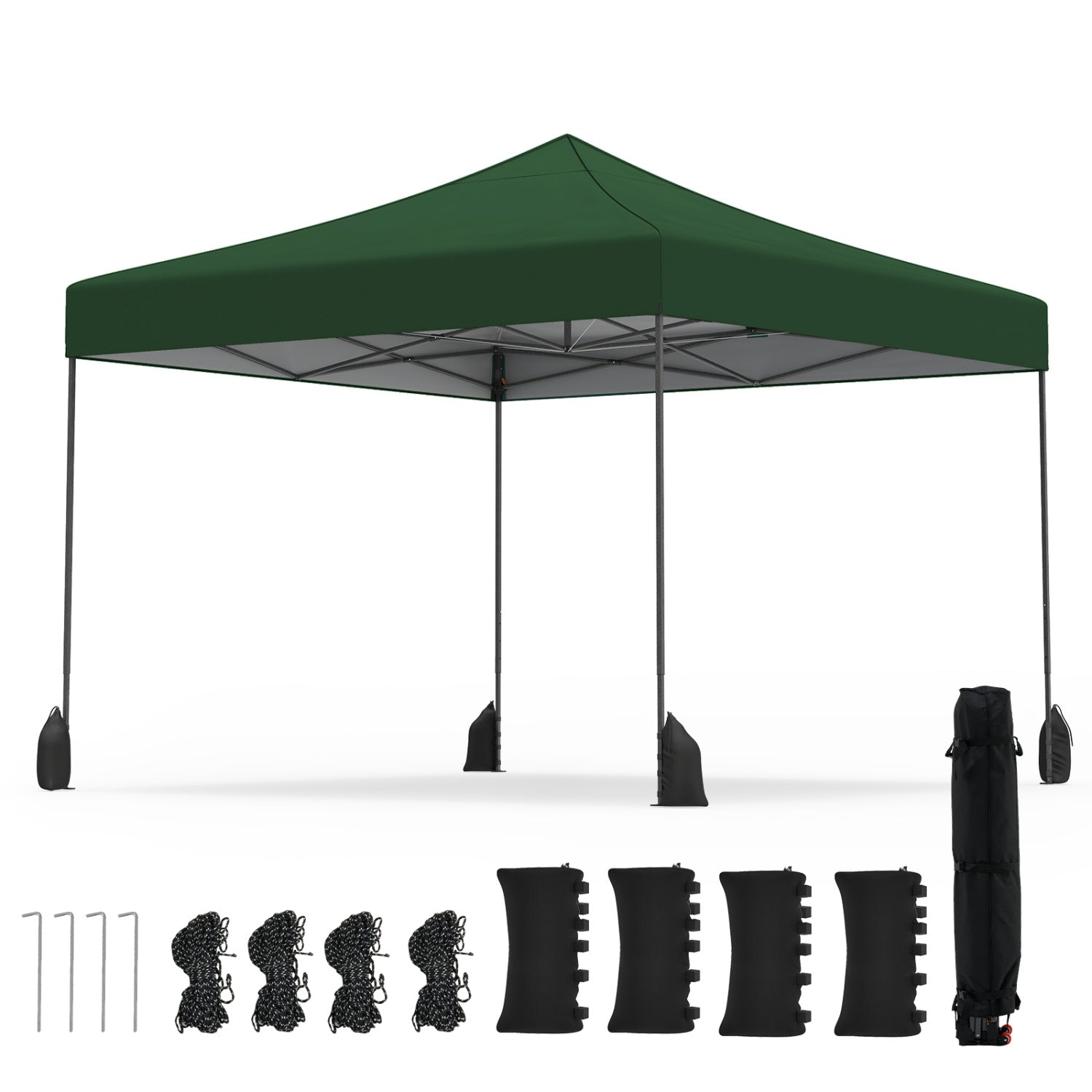 9.5' x 9.5' Pop-Up Canopy Tent with Adjustable Height