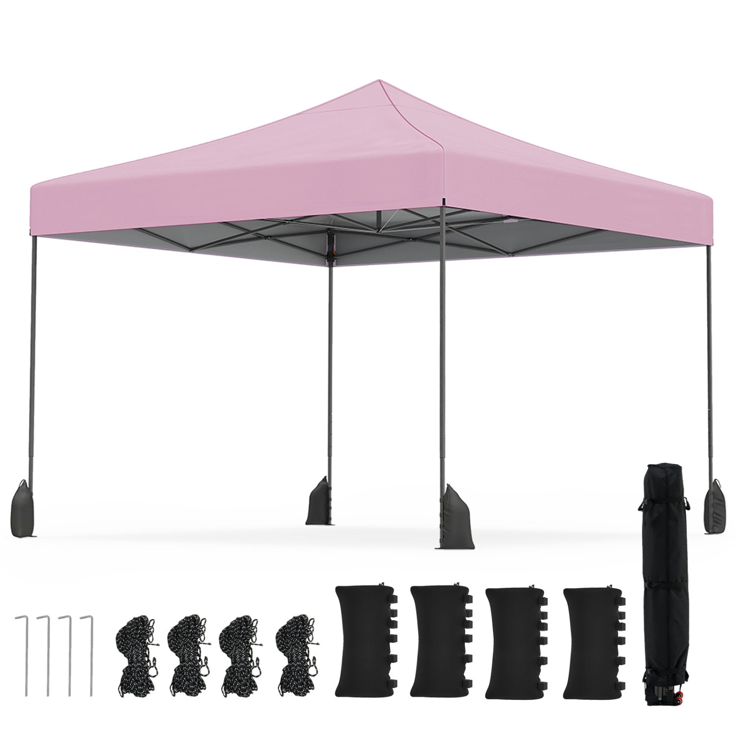 9.5' x 9.5' Pop-Up Canopy Tent with Adjustable Height