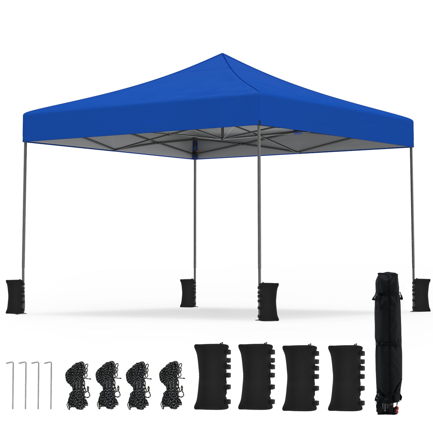 9.5' x 9.5' Pop-Up Canopy Tent with Adjustable Height