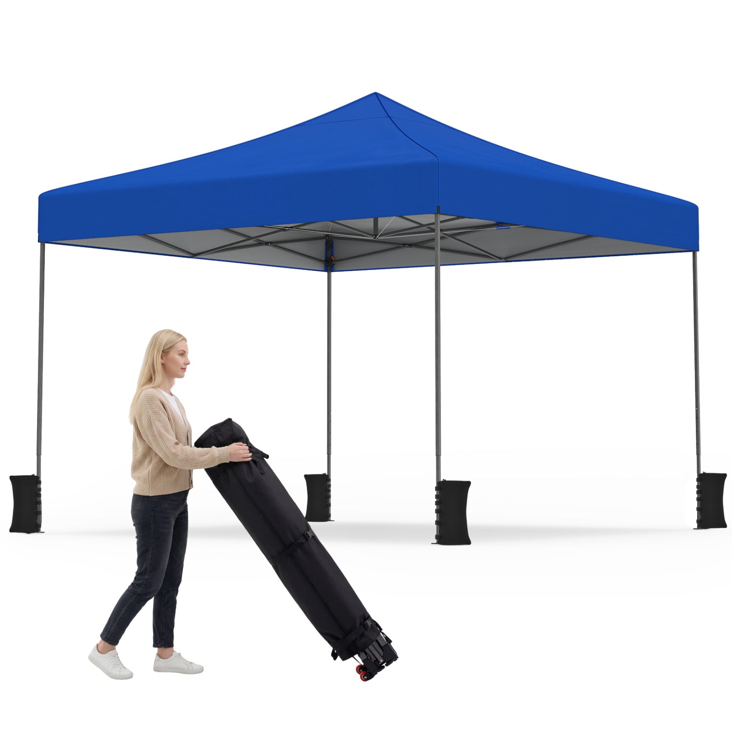 9.5' x 9.5' Pop-Up Canopy Tent with Adjustable Height