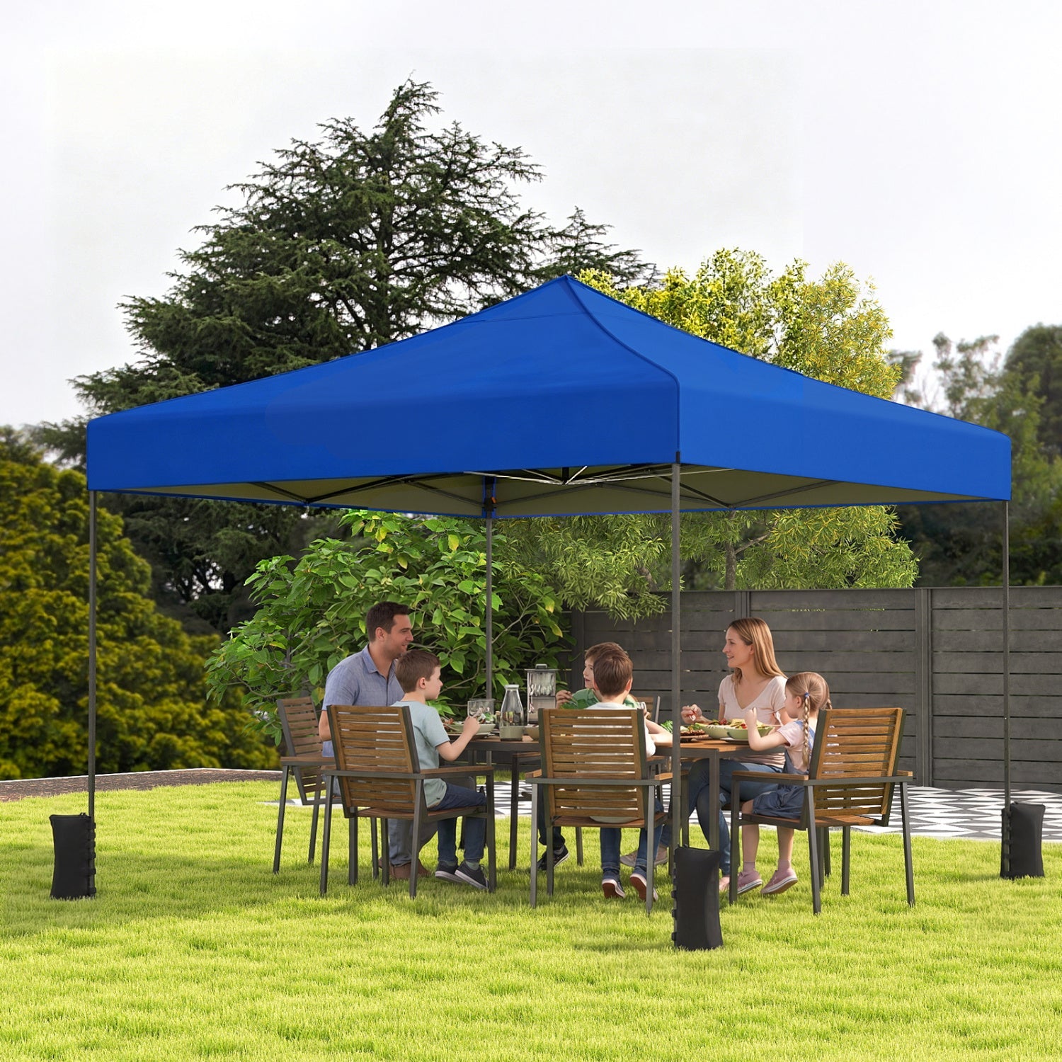 9.5' x 9.5' Pop-Up Canopy Tent with Adjustable Height