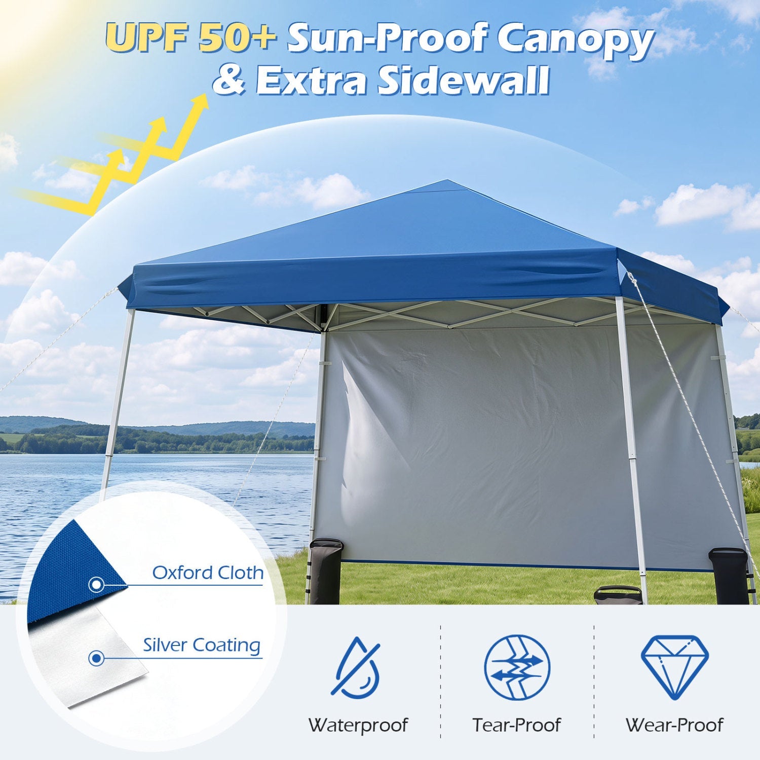 9' x 9' Pop-Up Canopy with Sidewall and Carry Bag