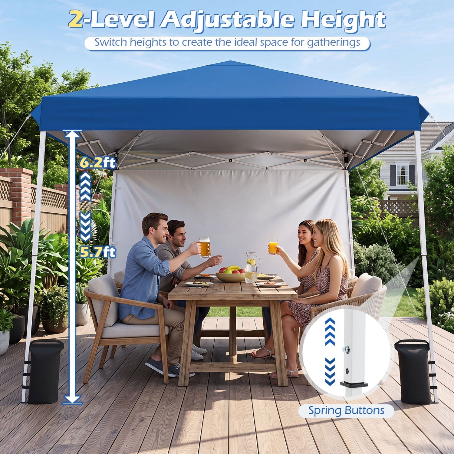 9' x 9' Pop-Up Canopy with Sidewall and Carry Bag