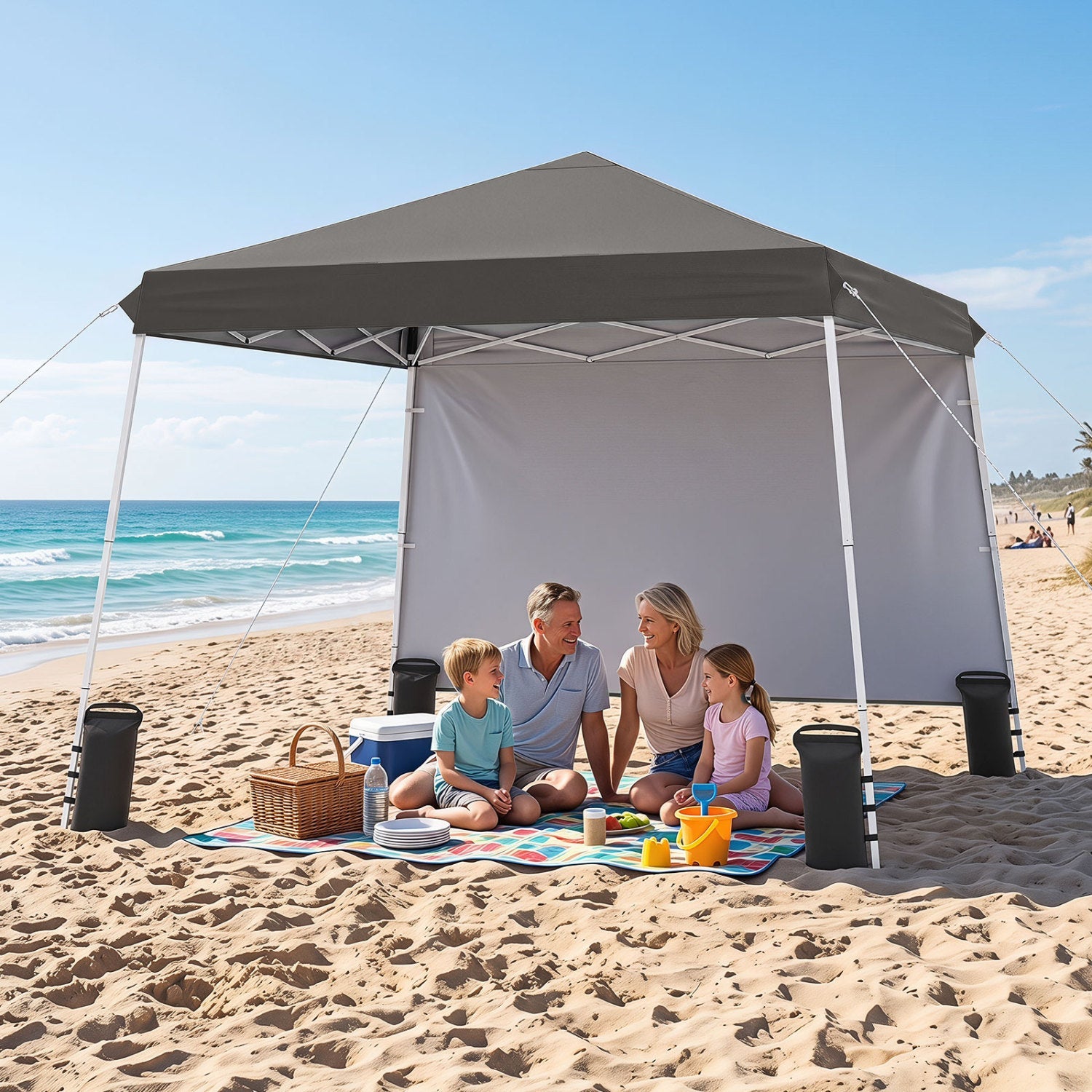 9' x 9' Pop-Up Canopy with Sidewall and Carry Bag