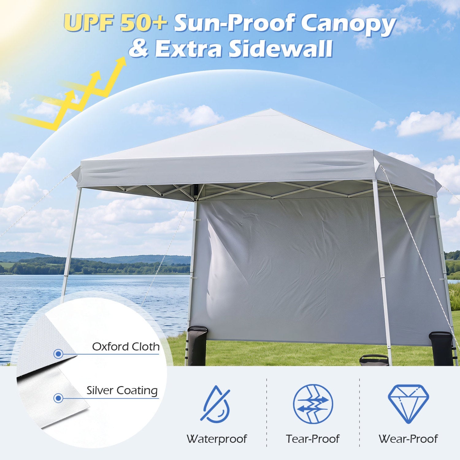 9' x 9' Pop-Up Canopy with Sidewall and Carry Bag