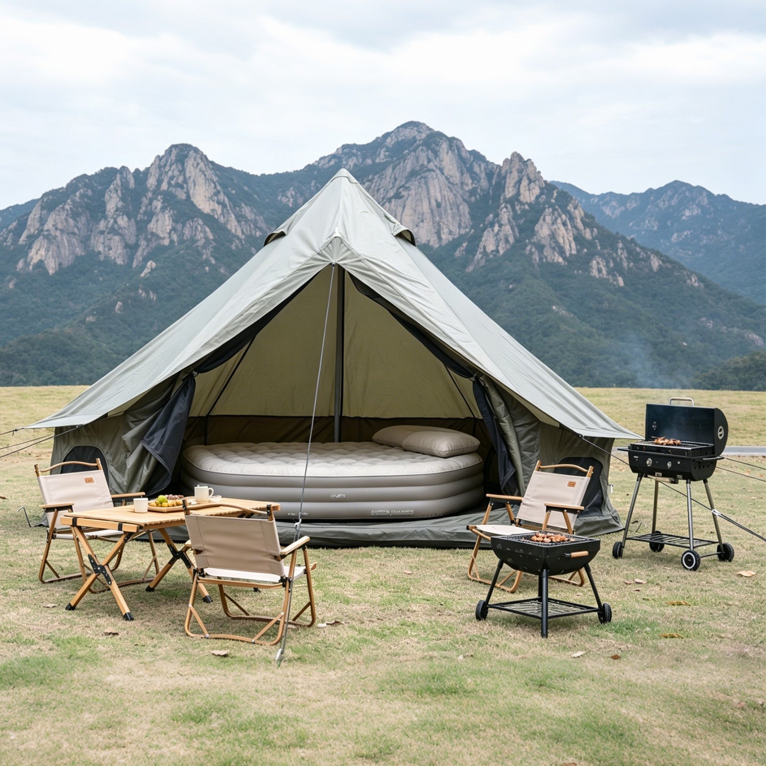 Oxford Bell Tent with Stove Jack – 4-Season Family Camping & Glamping Tent