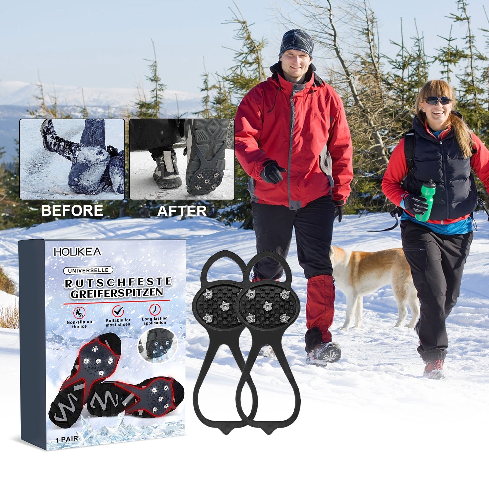 Universelle Rutschfeste Greiferspitzen, Outdoor Crampons Snowshoe Cover Mountaineering Sports Fall Easy To Wear And Take Off Shoe Cover