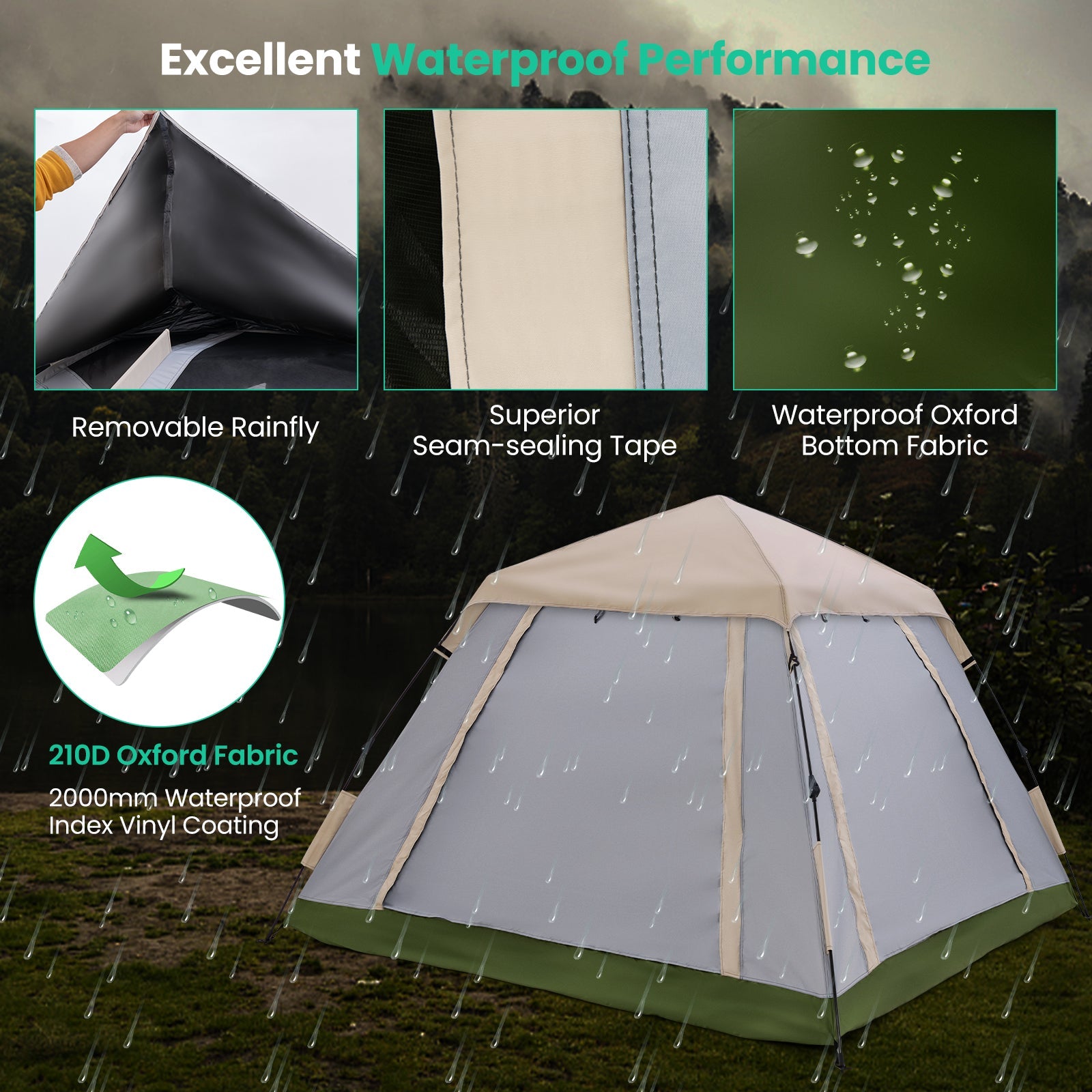 Pop-up with Removable Rainfly