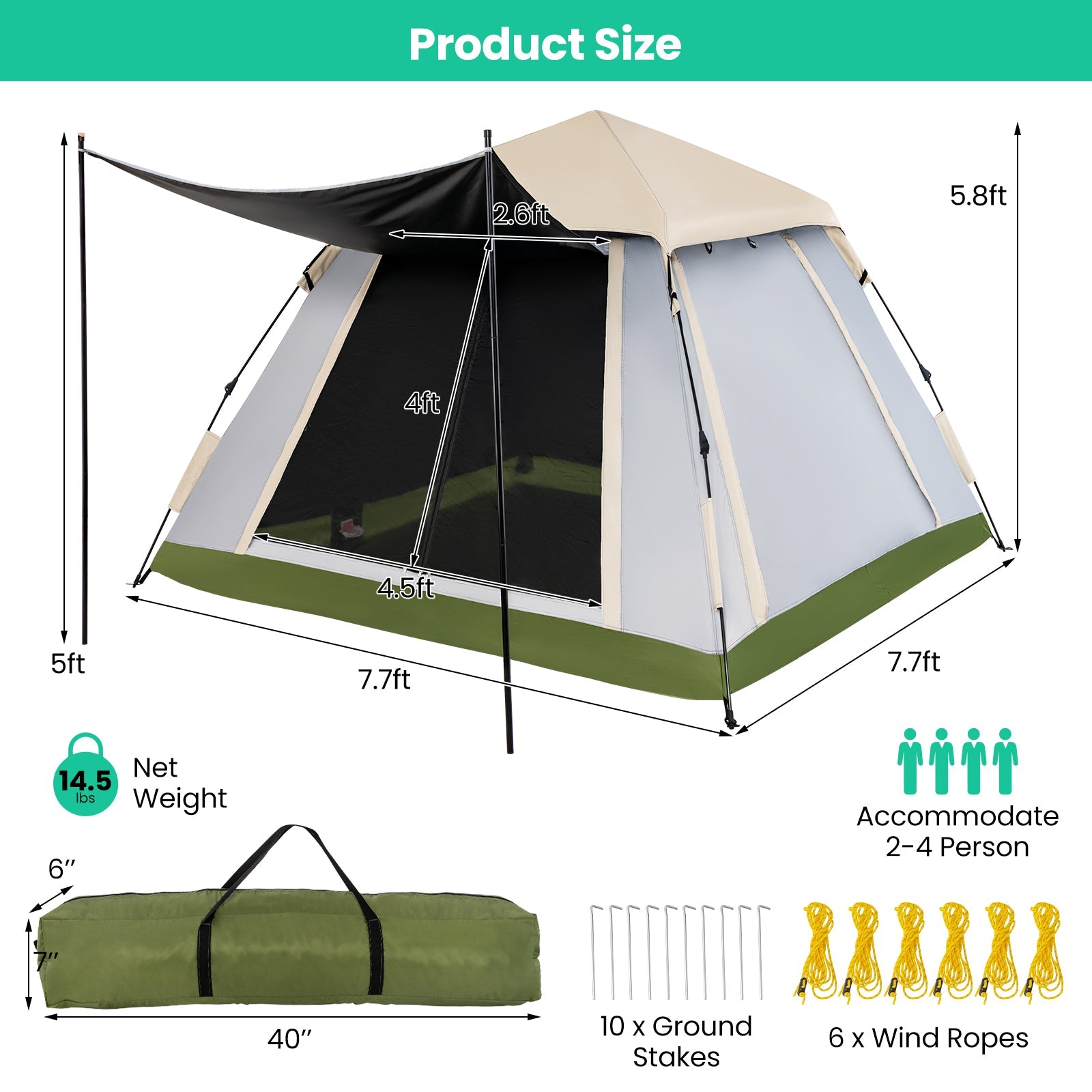 Pop-up with Removable Rainfly