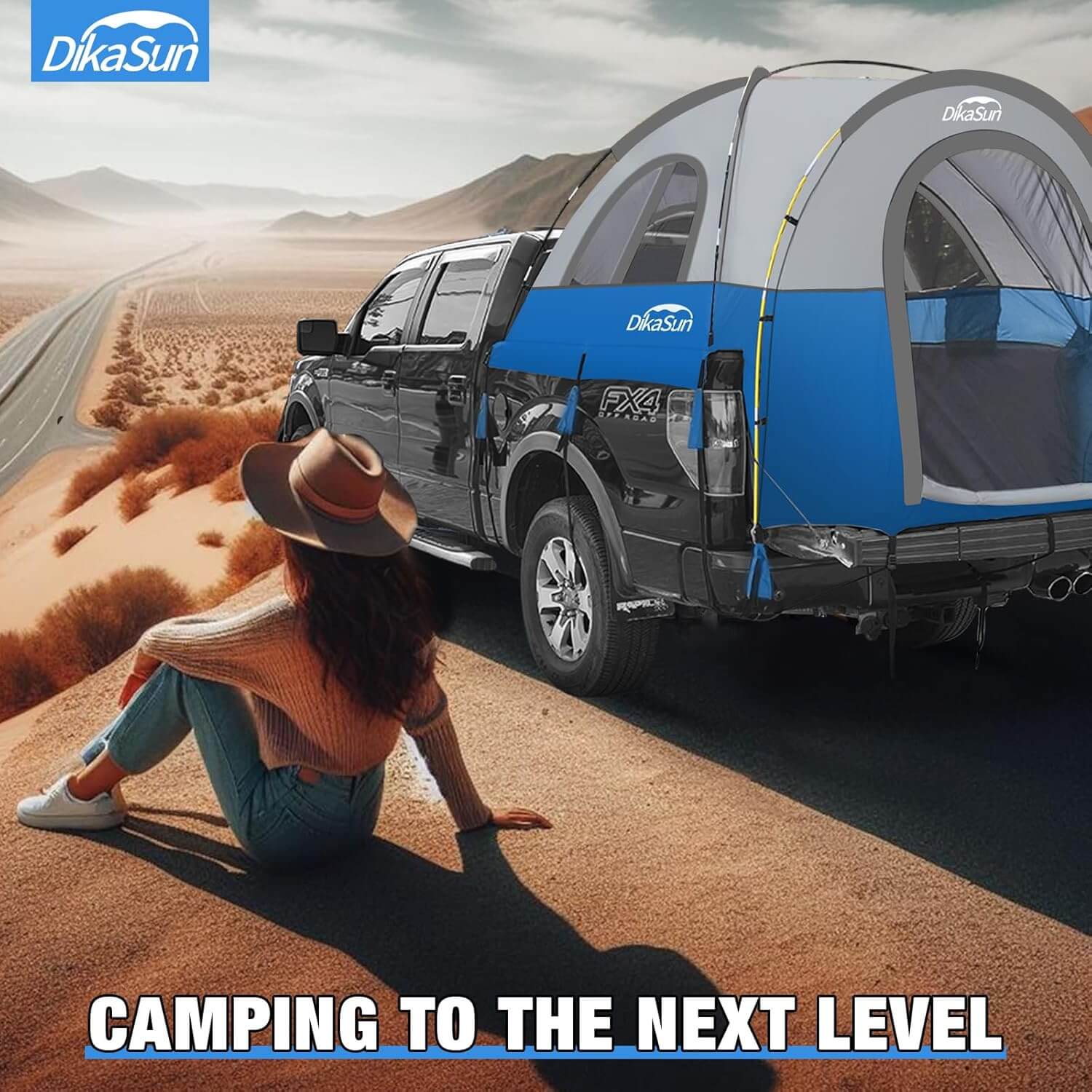 Dikasun Pickup Truck Bed Tent – Blue | Fits 5.5–6.7 ft Beds