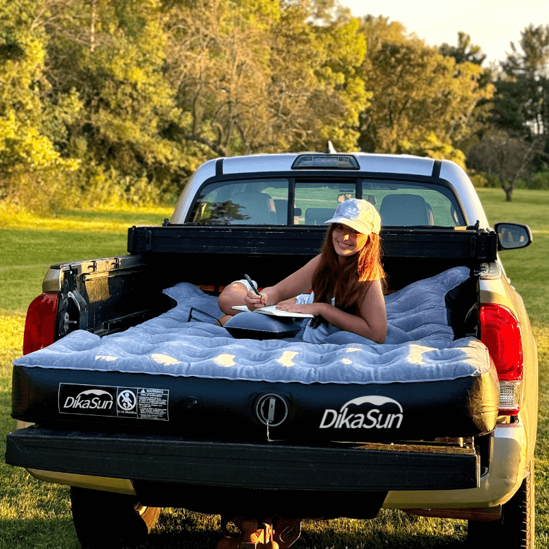 DikaSun Auto-Inflate Truck Bed Air Mattress – Fits 5.5 to 5.8 ft Beds | Built-In Pump