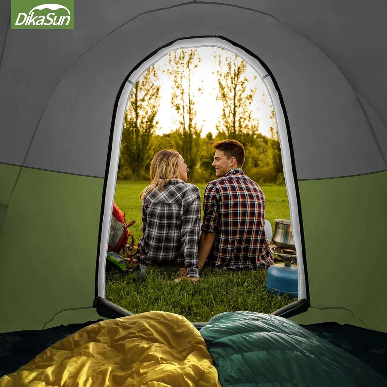 Dikasun Pickup Truck Bed Tent with Awning – Green | Fits 5.5–6.7 ft Beds