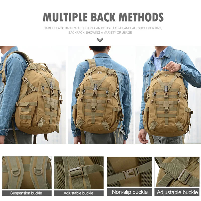Tactical Camping Backpack – Molle Travel Rucksack for Hiking & Outdoor Use