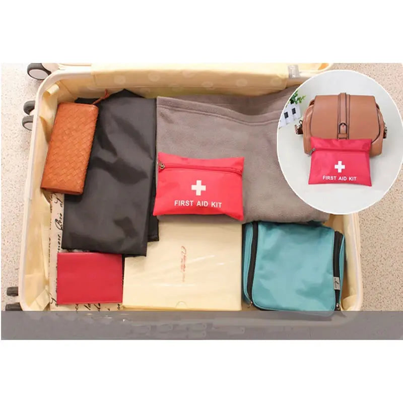 50-Piece Portable First Aid Emergency Kit – Red