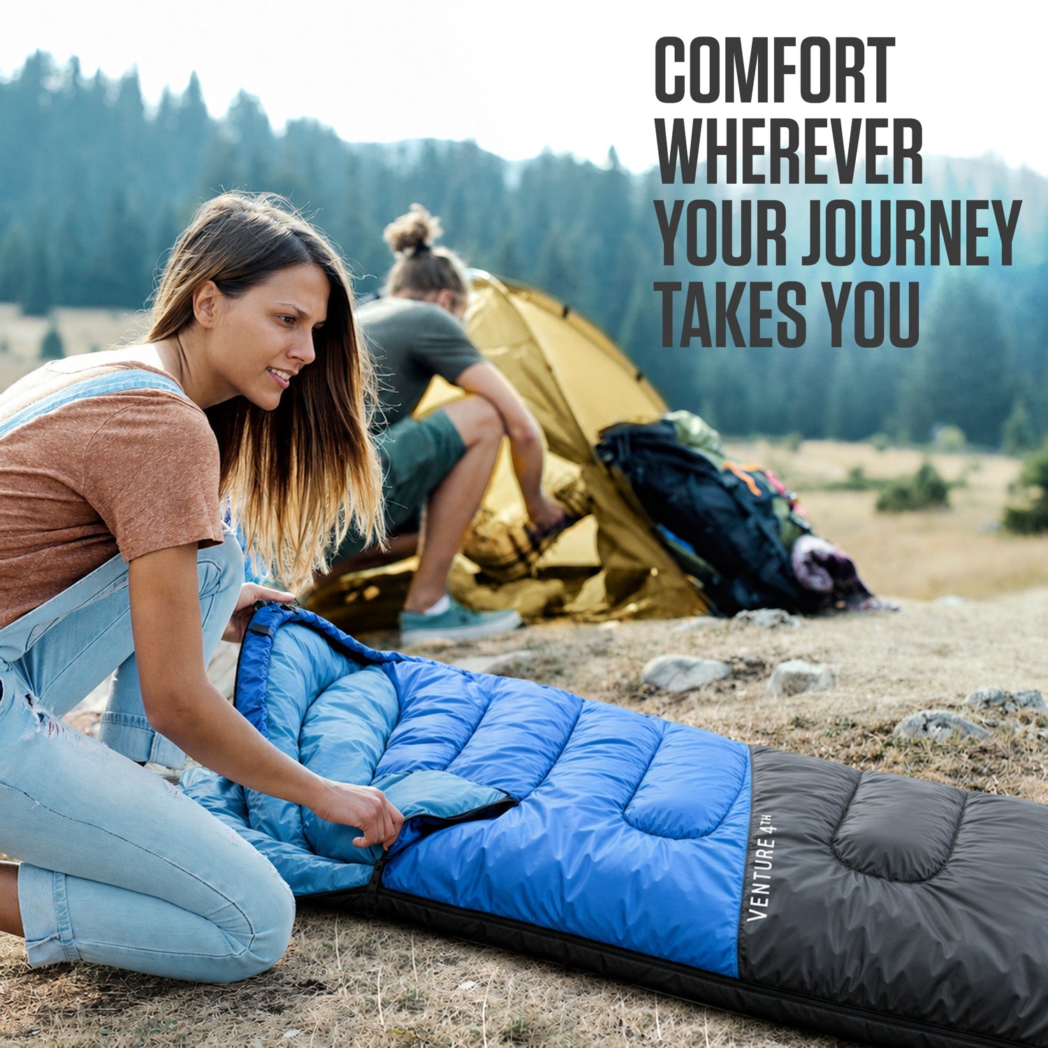 3-Season Sleeping Bag – Lightweight & Water Resistant, 30°F Rated