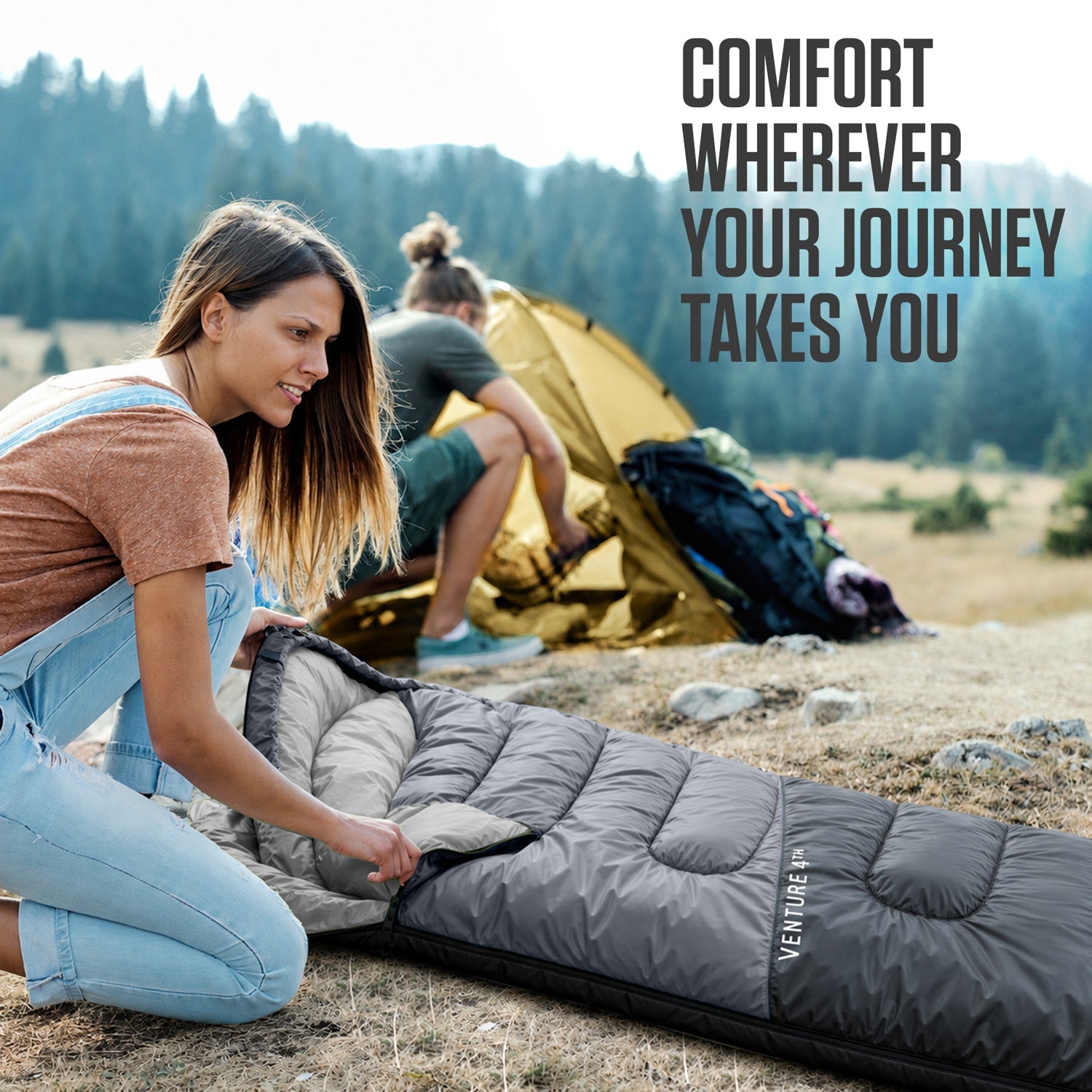 3-Season Sleeping Bag – Lightweight & Water Resistant, 30°F Rated